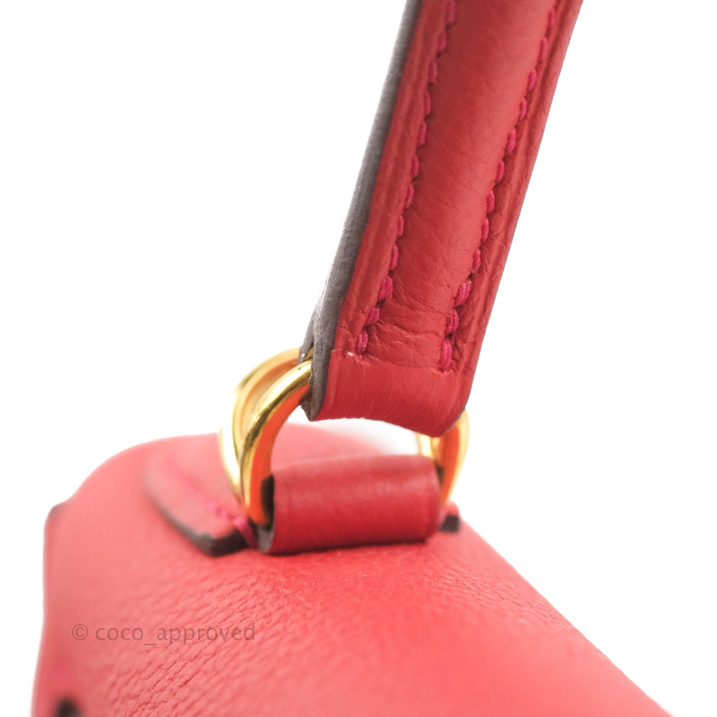 Hermès Retourne Taurillon Kelly 28 Rouge Pivoine Clemence Gold Hardware