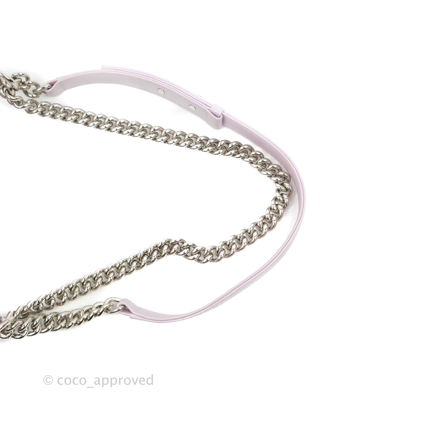 Chanel Medium Boy Chevron Iridescent Lilac Calfskin Silver Hardware