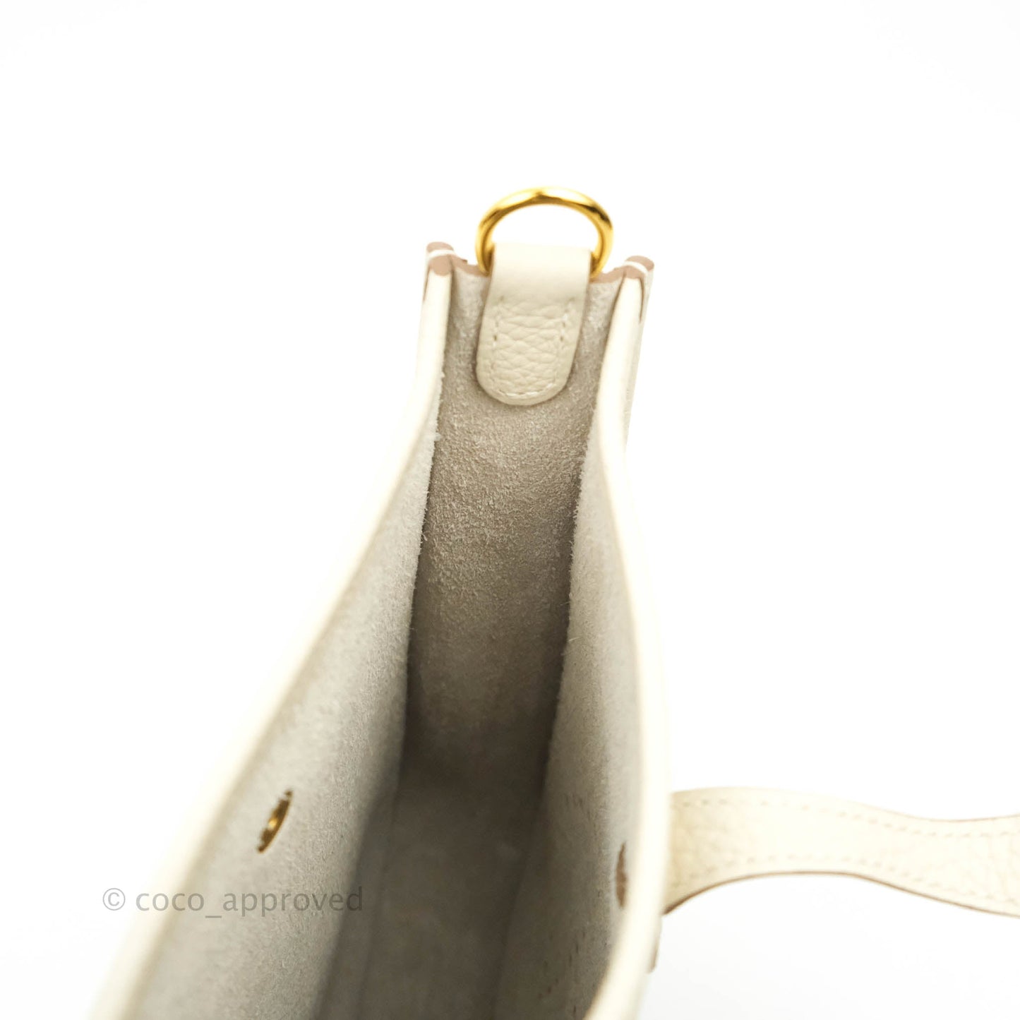 Hermès Mini Evelyne Craie Clemence Gold Hardware