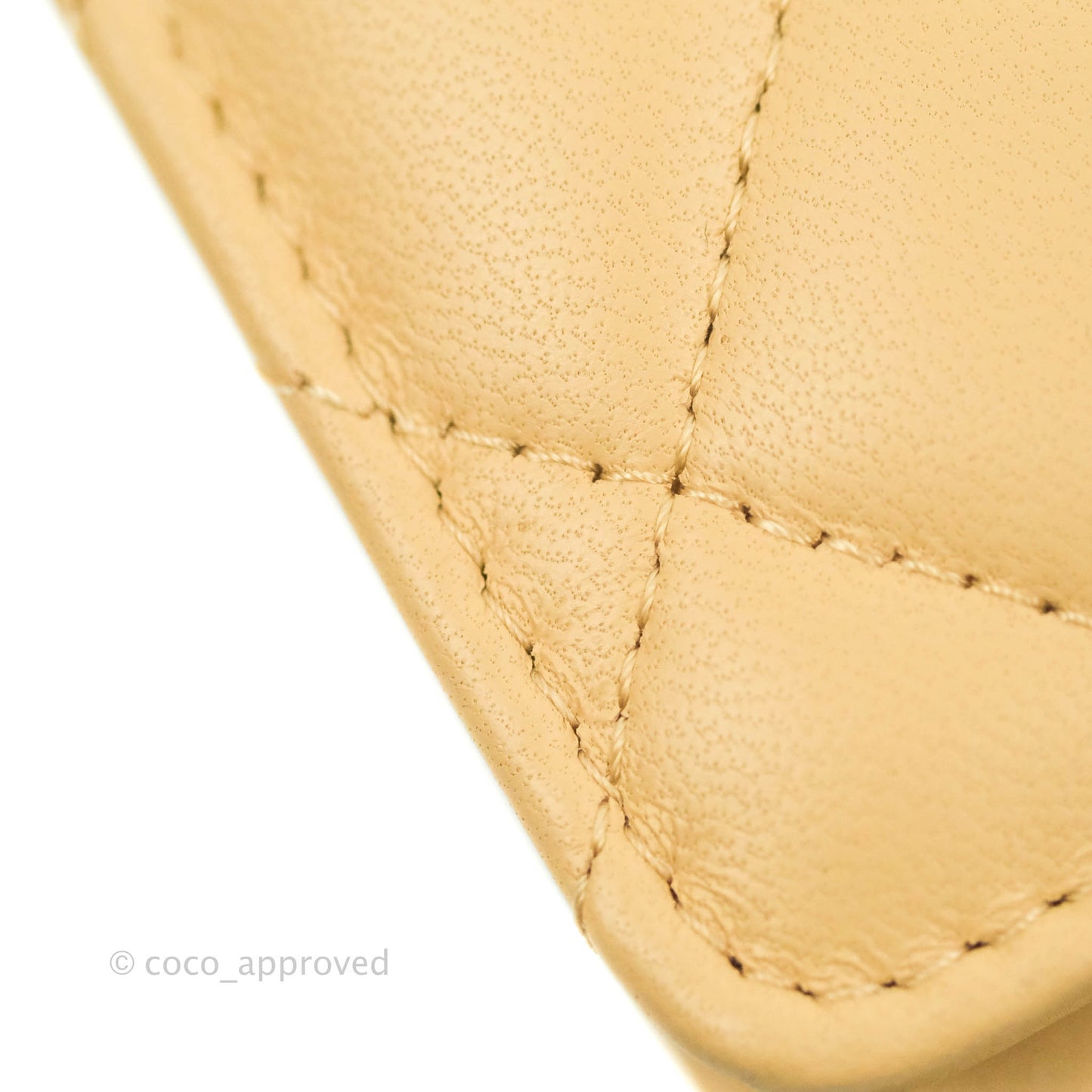 Chanel Quilted Pearl Crush Wallet on Chain WOC Beige Lambskin Aged Gold Hardware