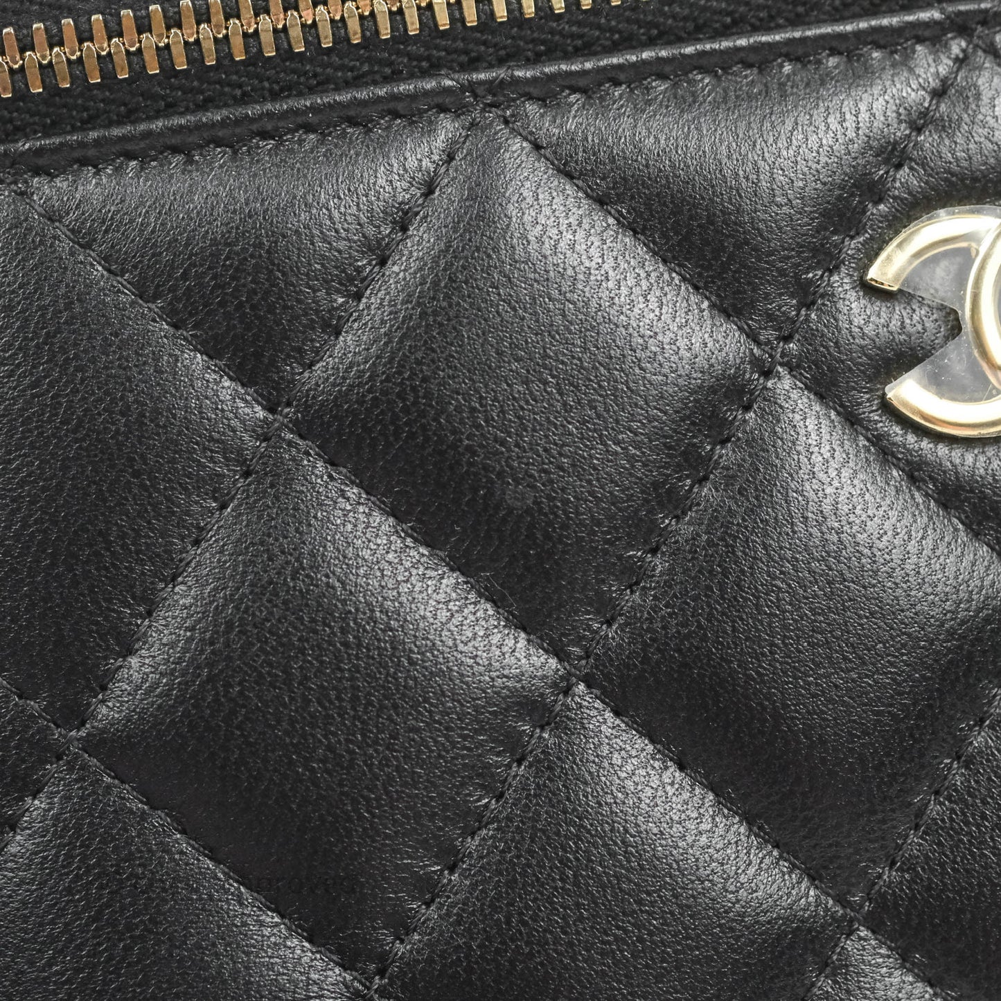 Chanel Vanity Rectangular Top Handle Black Lambskin Gold Hardware