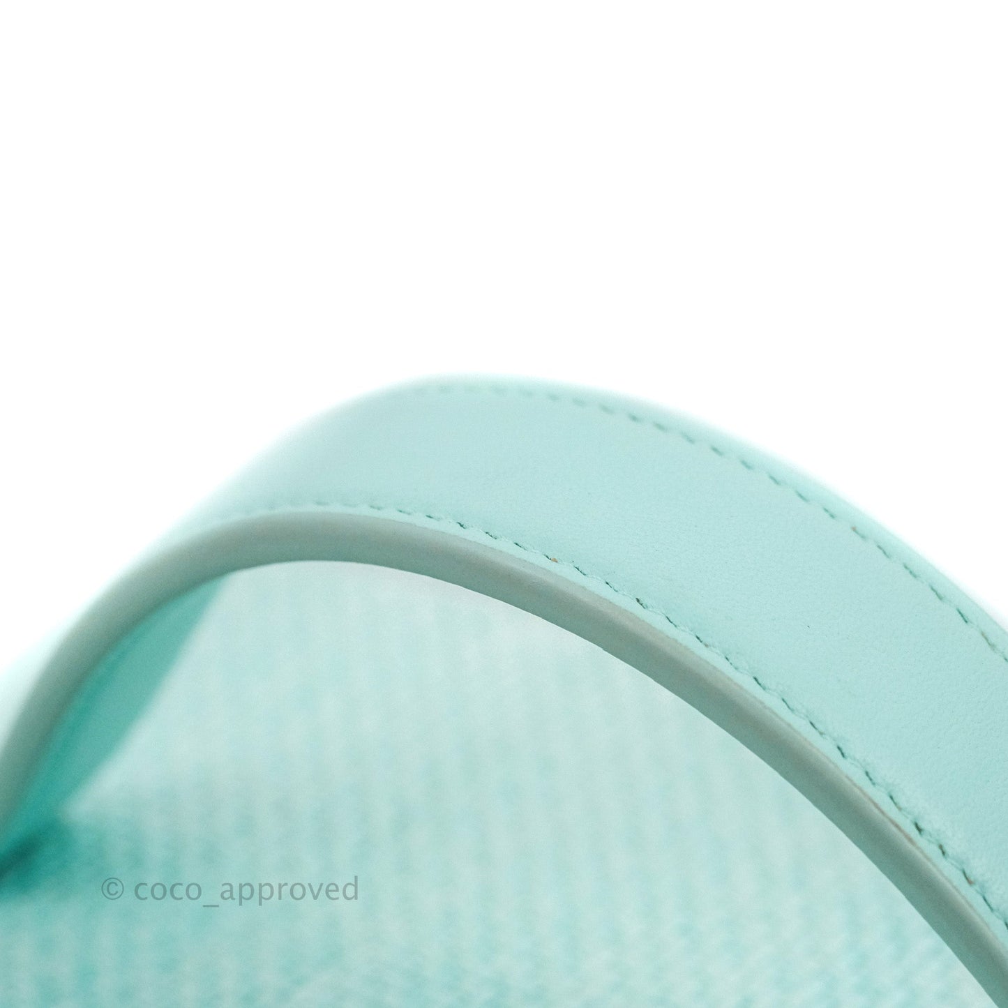 Chanel Deauville Vanity Pouch Mint Raffia Calfskin