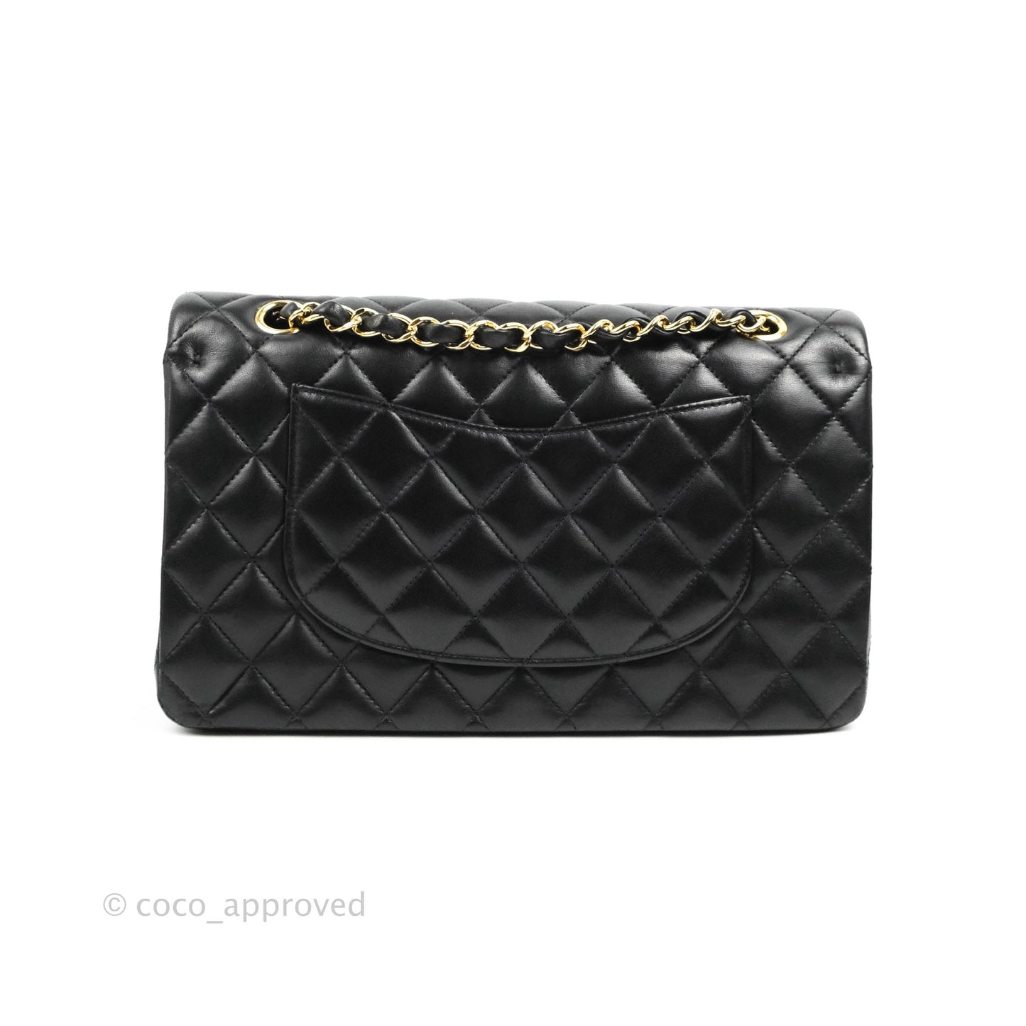 Chanel Classic M/L Medium Flap Quilted Black Lambskin Gold Hardware