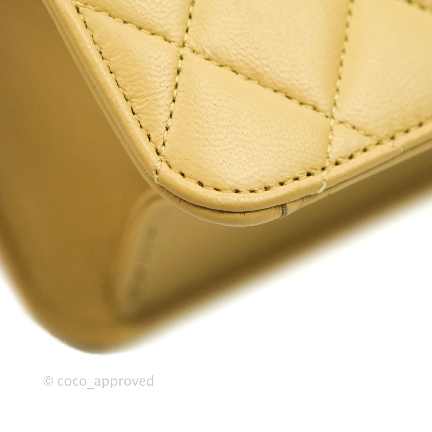 Chanel Vintage Single Flap Beige Lambskin 24K Gold Hardware