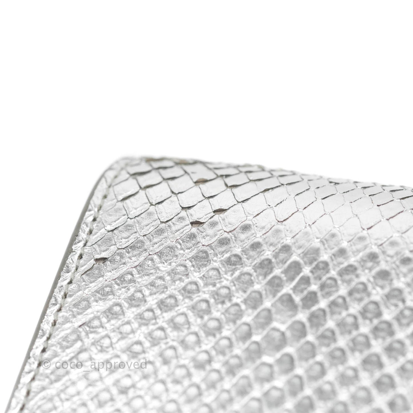 Saint Laurent Small Kate Bag Silver Python-Effect Gold Hardware
