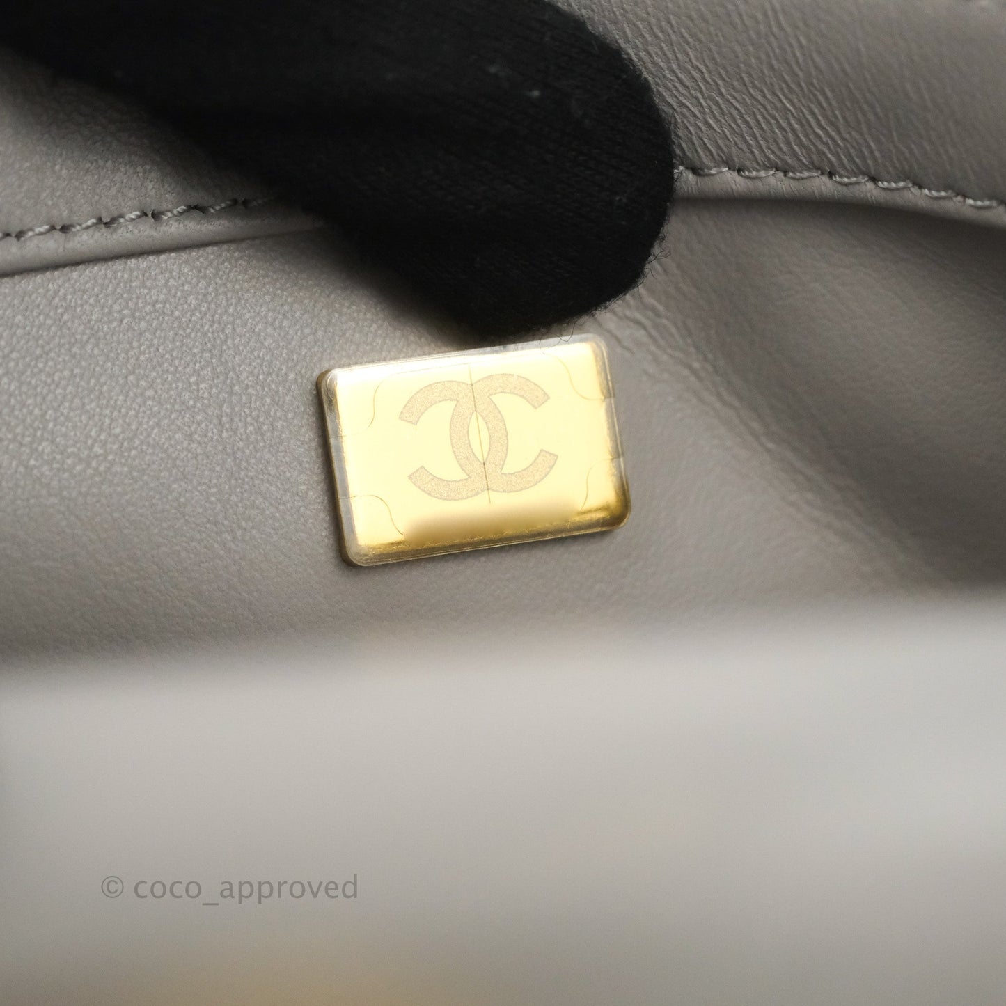 Chanel Mini Rectangular Pearl Crush Quilted Grey Lambskin Aged Gold Hardware
