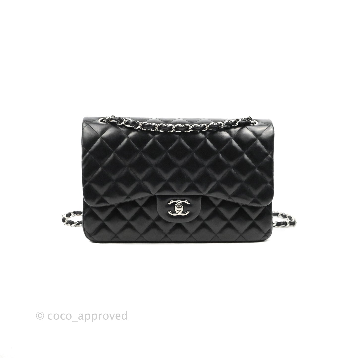 Chanel Jumbo Double Flap Black Lambskin Silver Hardware⁣⁣
