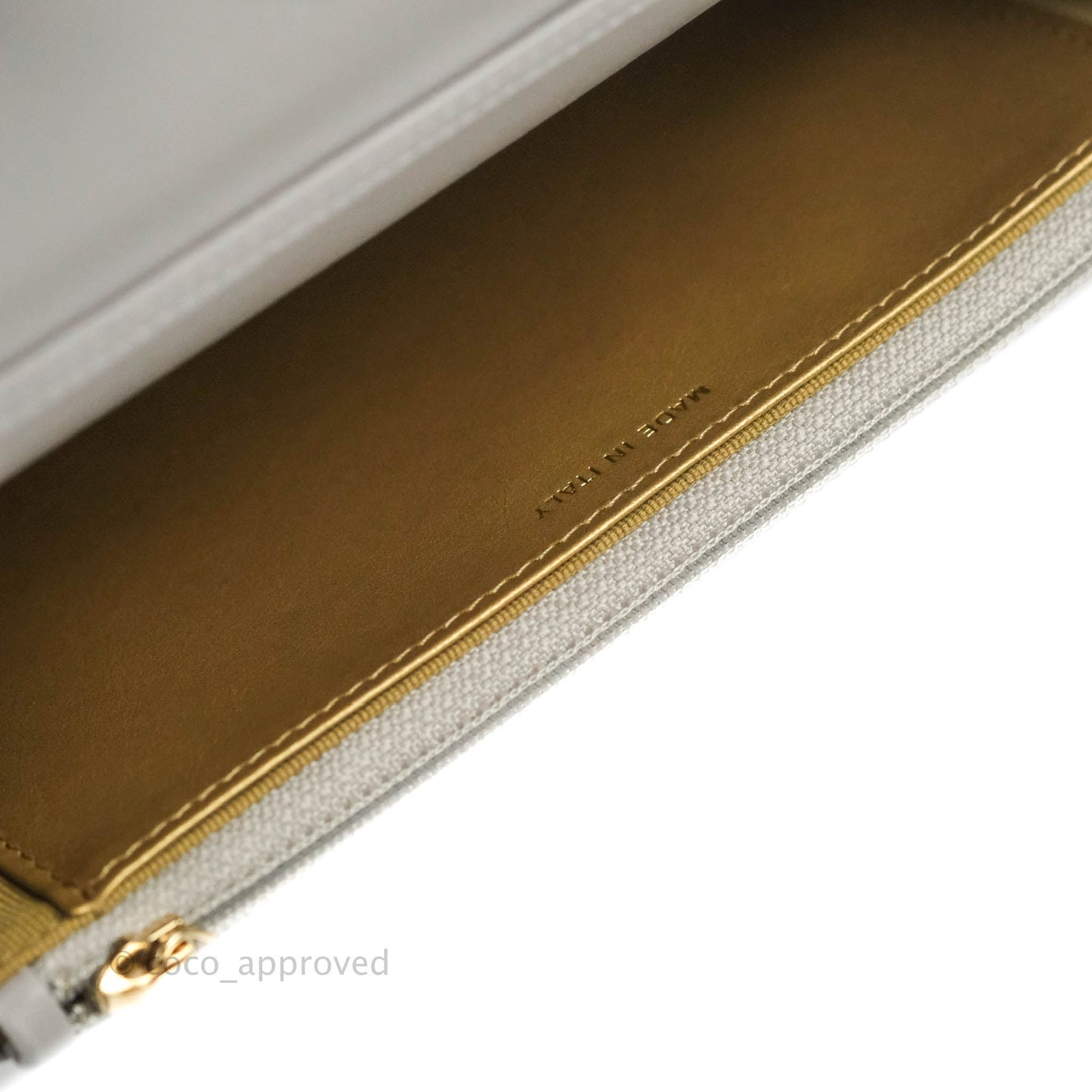 Chanel Quilted Pearl Crush Wallet on Chain WOC Grey Lambskin Aged Gold Hardware