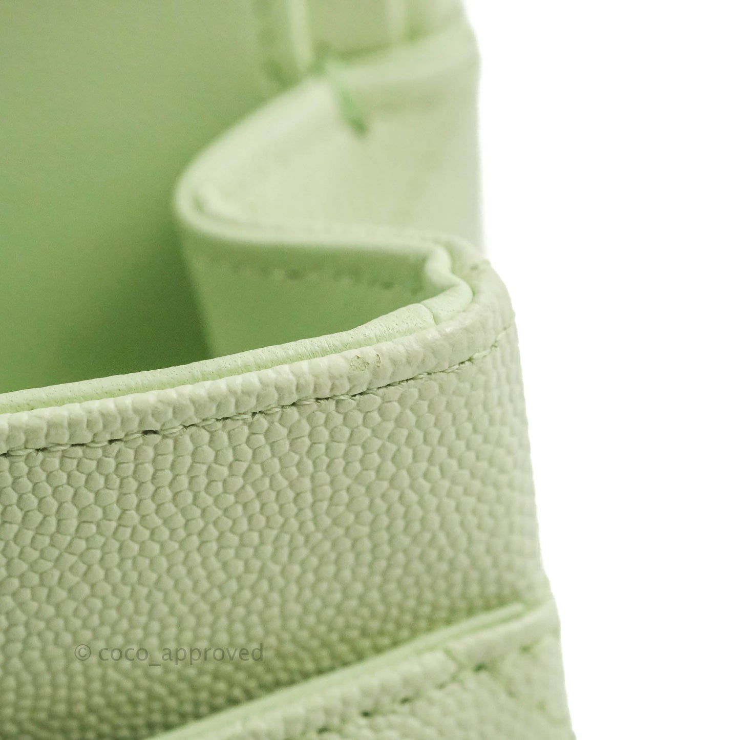 Chanel Classic M/L Medium Flap Quilted Avocado Green Caviar Gold Hardware