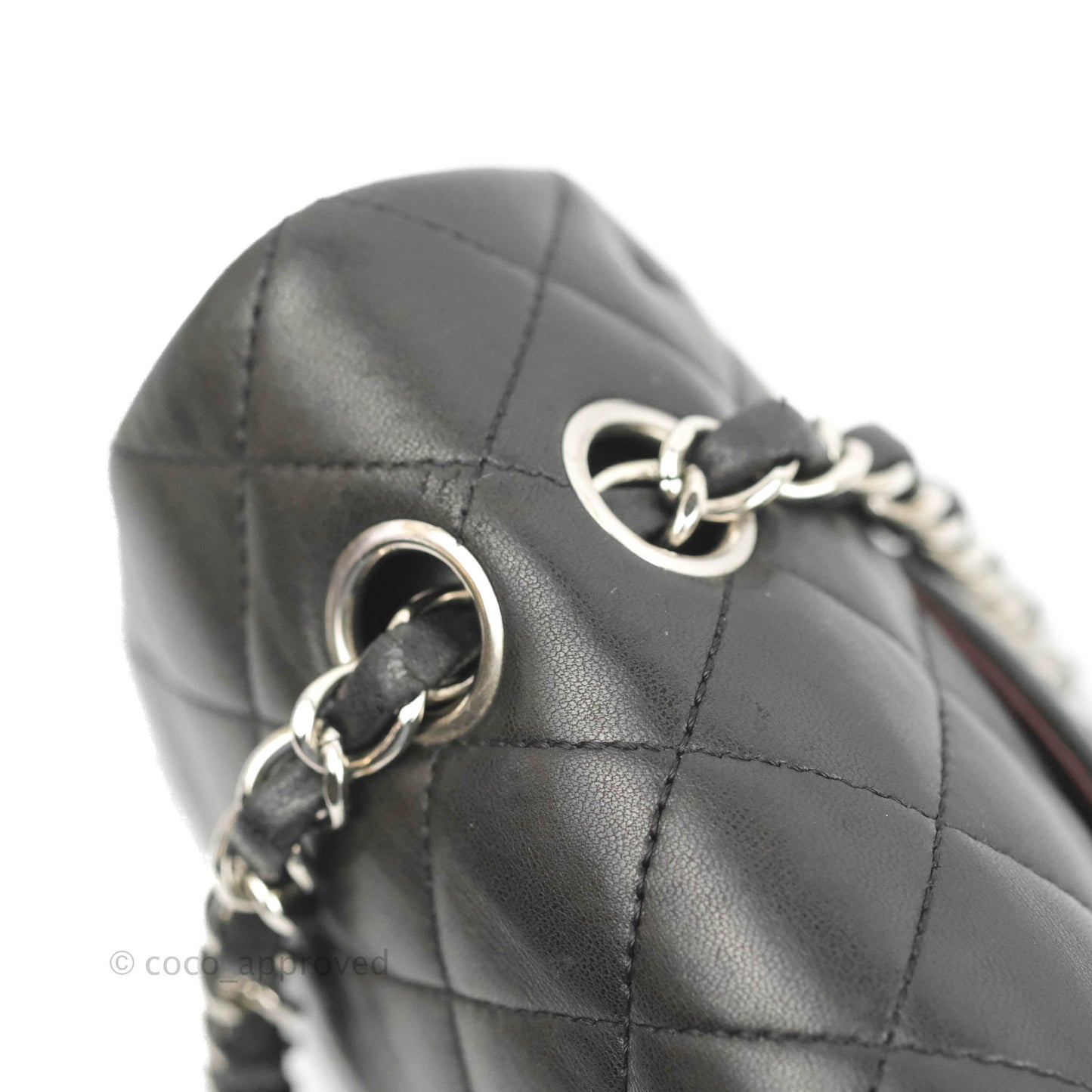 Chanel Medium Classic Quilted Flap Black Lambskin Silver Hardware