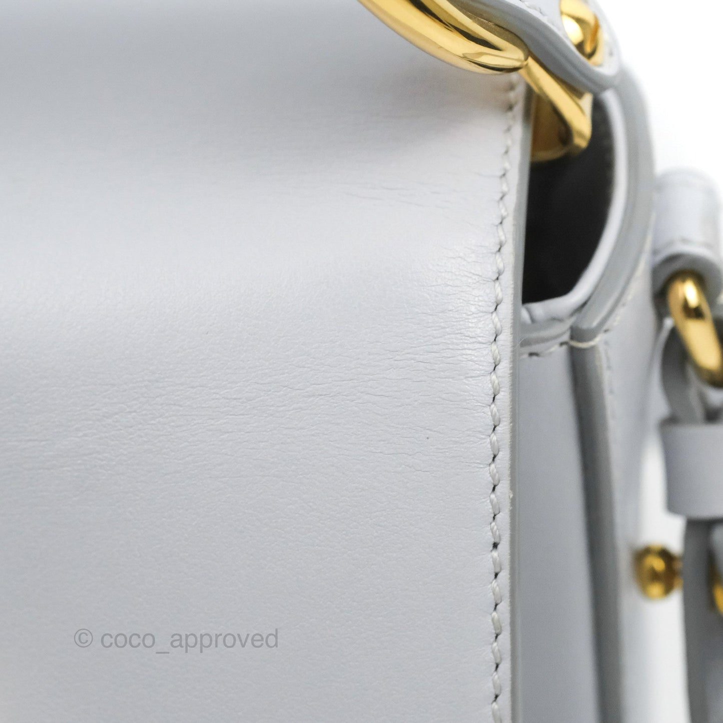 Chloé Mini C Bag Light Cloud Shiny/Suede Calfskin