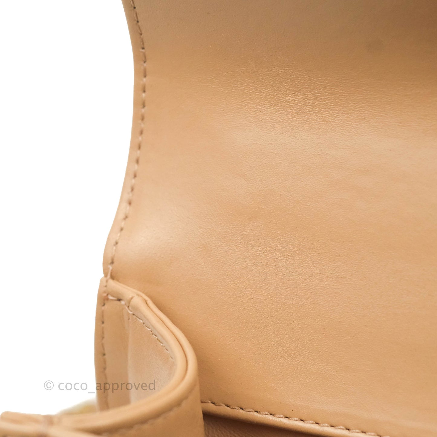 Chanel Quilted Perfect Fit Adjustable Beige Calfskin Gold Hardware 21A