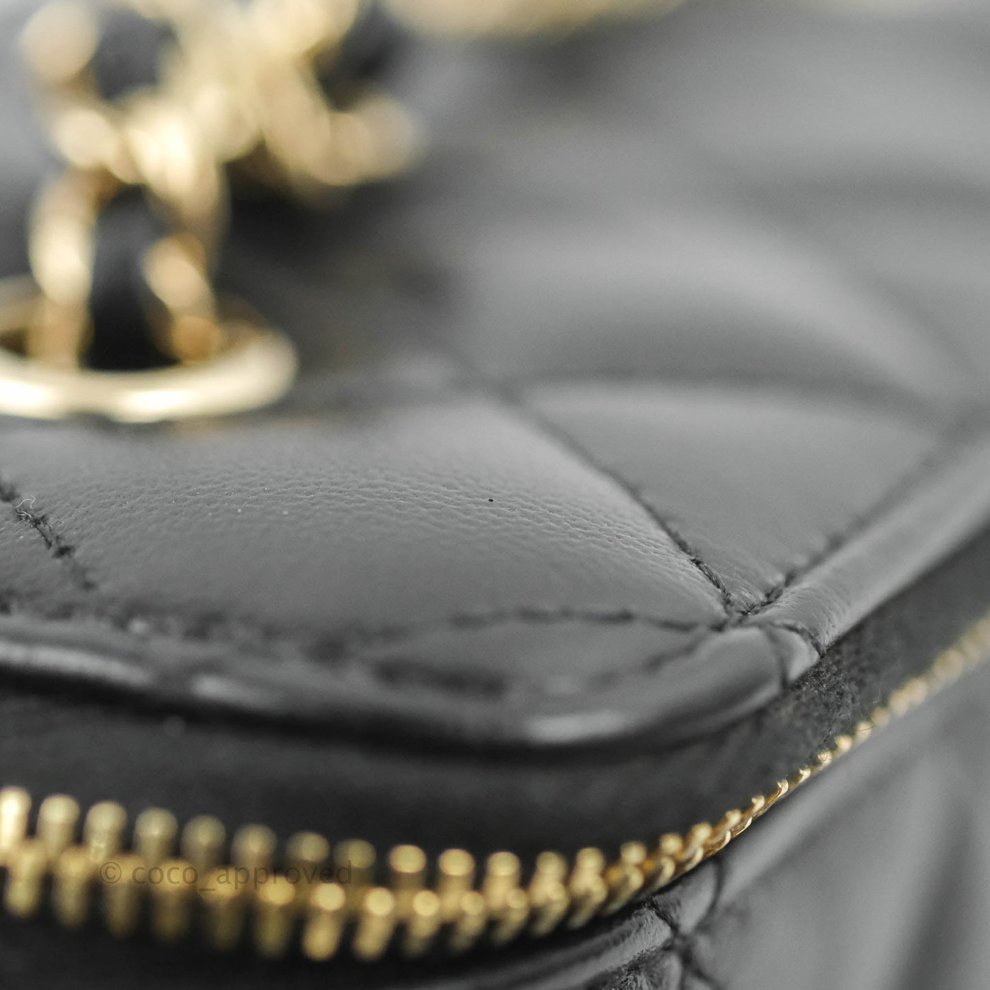 Chanel Classic Vanity with Chain Black Lambskin Gold Hardware