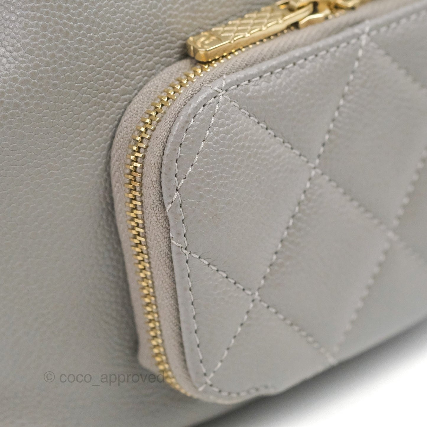Chanel Business Affinity Drawstring Bucket Bag Grey Caviar Gold Hardware
