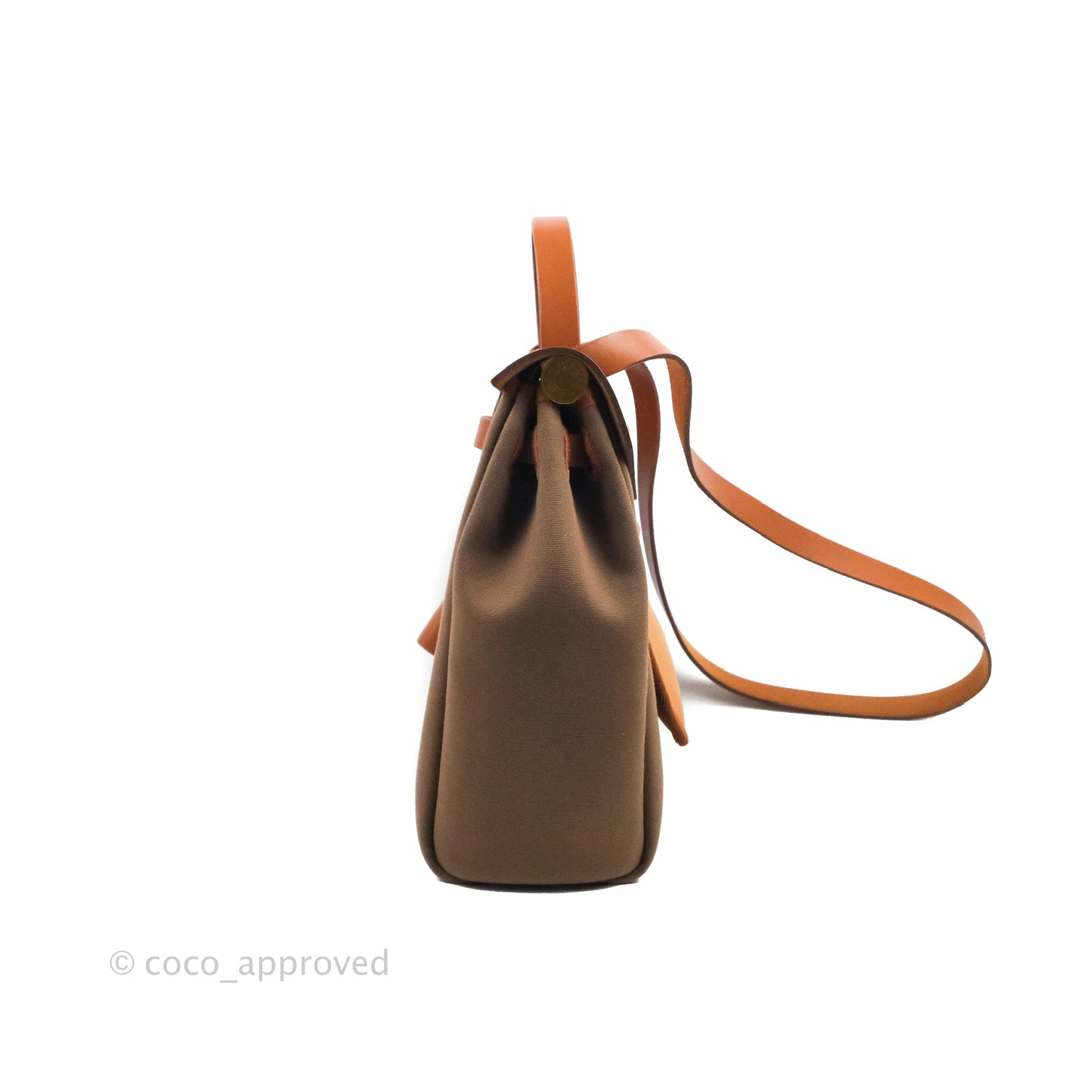 Hermès Retourne Herbag Zip 31 Etoupe-Dune/Fauve Canvas Gold Hardware
