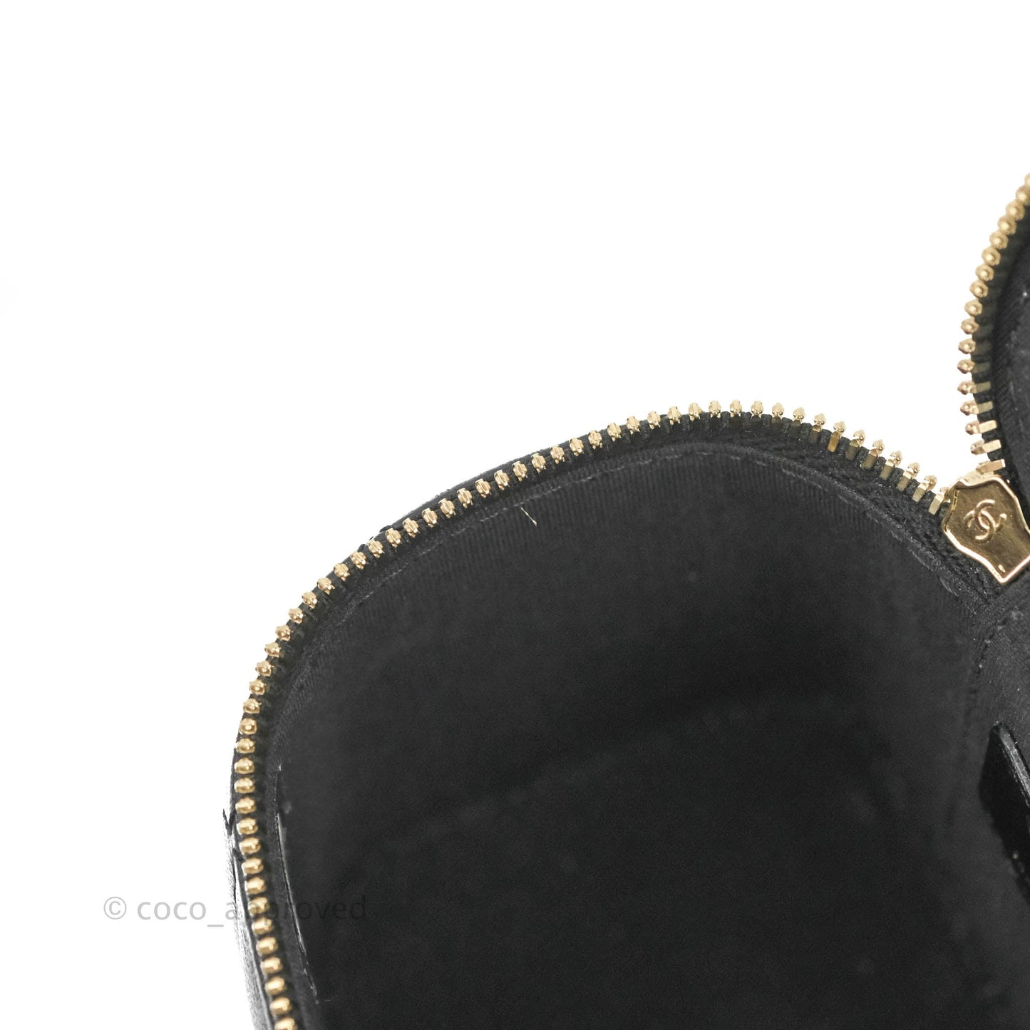 Chanel Mini Top Handle Vanity With Chain Black Lambskin Gold Hardware