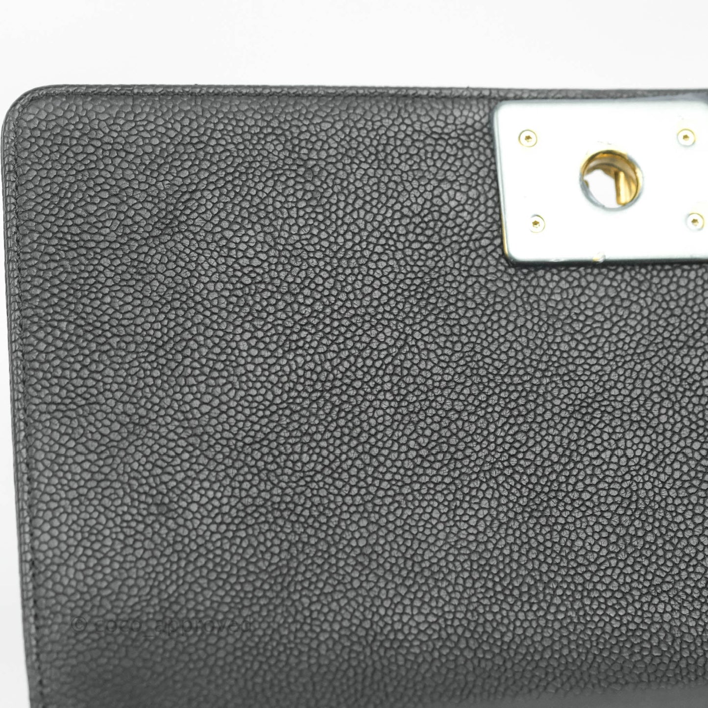 Chanel Medium Boy Quilted Black Caviar Aged Gold Hardware