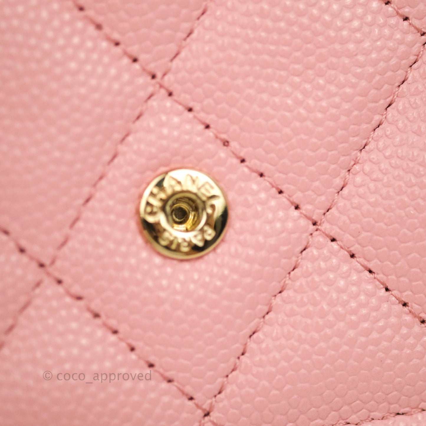 Chanel Quilted Small Classic Flap Trifold Wallet Pink Caviar Gold Hardware