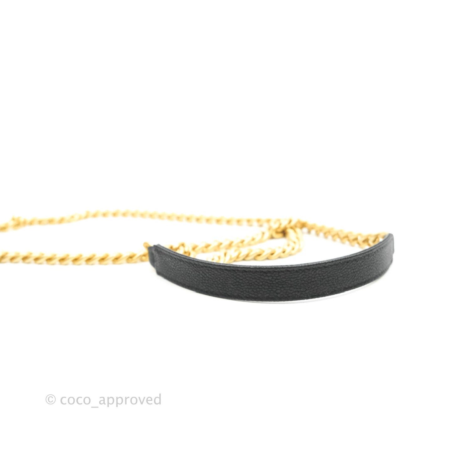 Chanel Boy Card Holder With Chain Black Caviar Gold Hardware