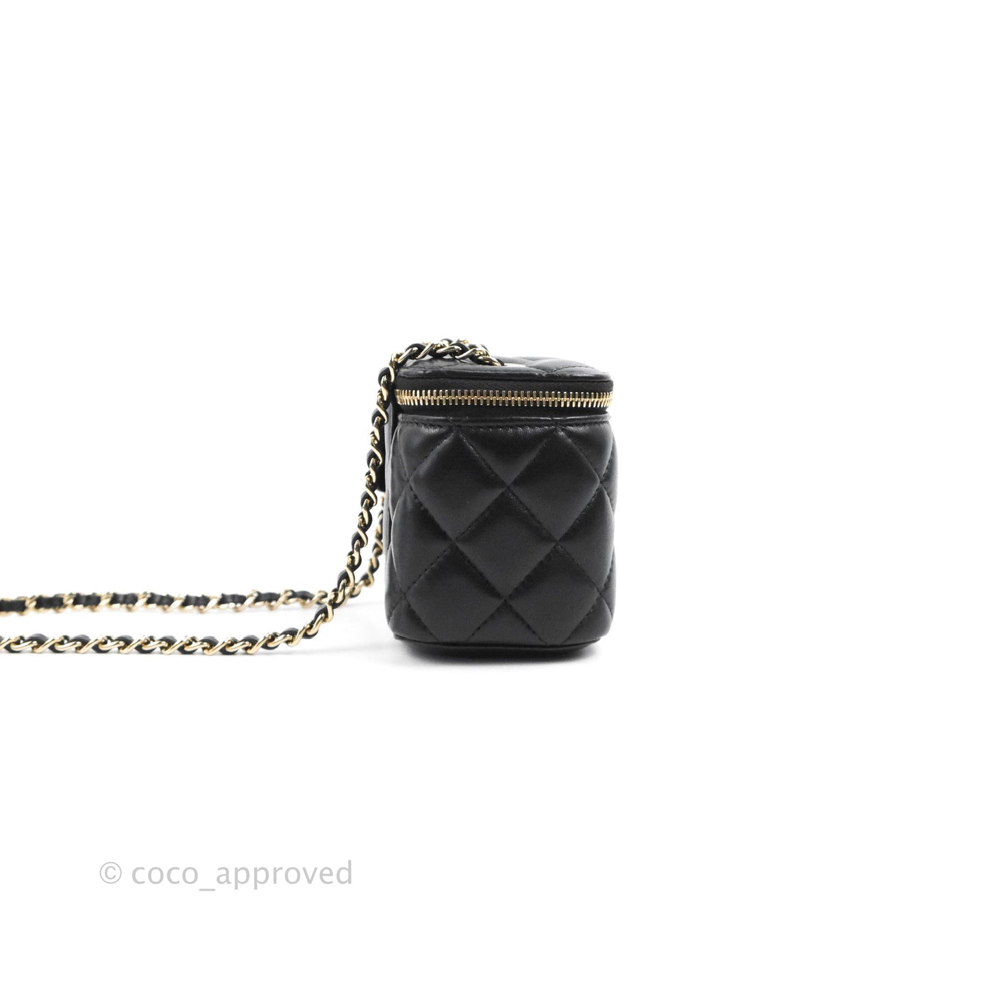 Chanel Mini Vanity With Chain Black Lambskin Gold Hardware