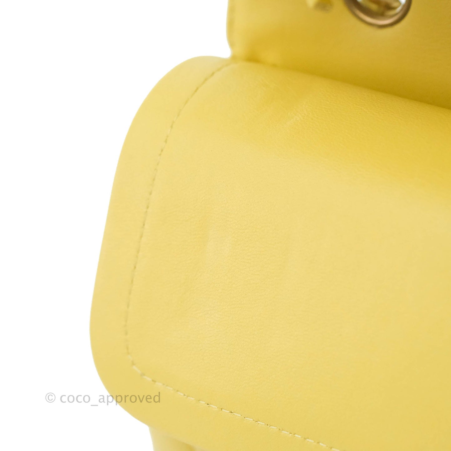Chanel Classic M/L Medium Flap Chevron Yellow Lambskin Gold Hardware