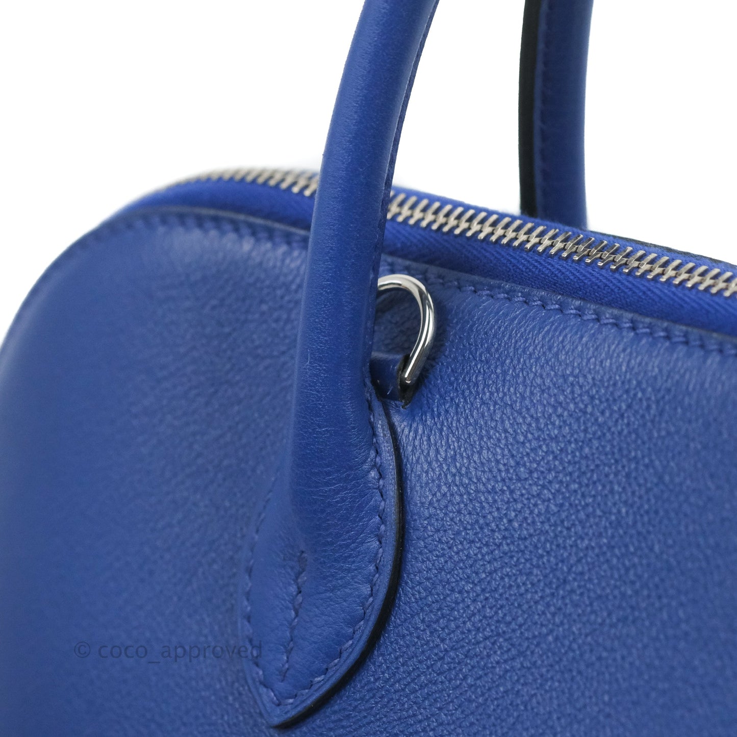 Hermès Bolide 1923 31 Bleu Royal Evercolor Palladium Hardware