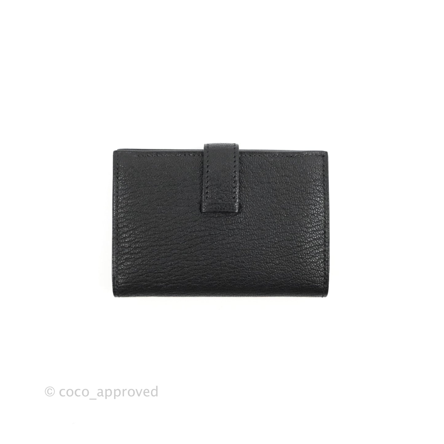 Hermes Bearn Mini Wallet Mysore Black Gold Hardware