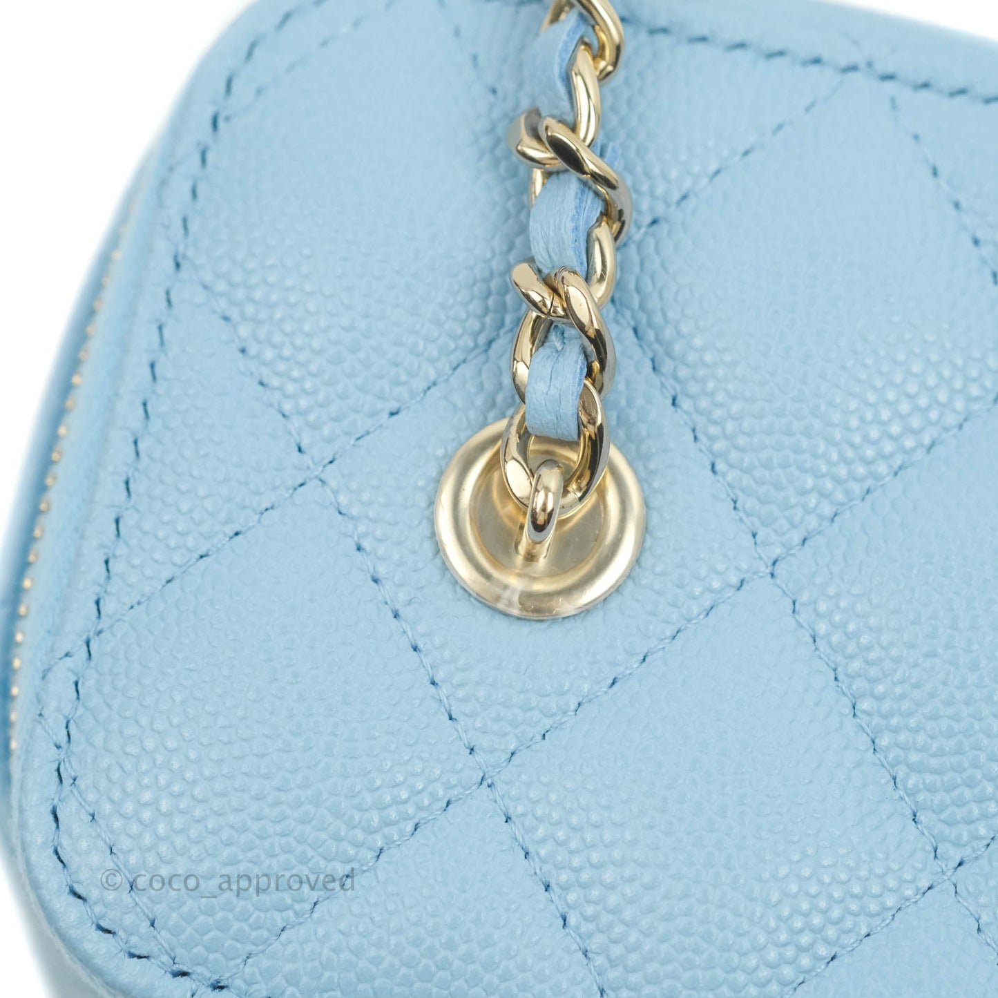 Chanel Vanity with Chain Blue Caviar Gold Hardware 22S