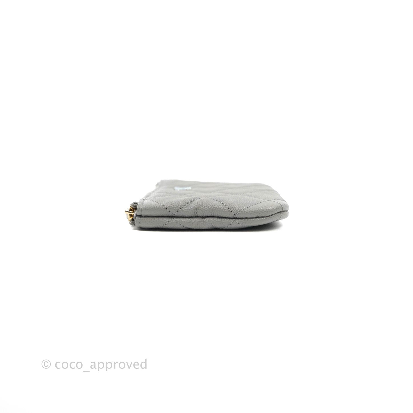 Chanel Quilted Mini O Case Grey Caviar Silver Hardware
