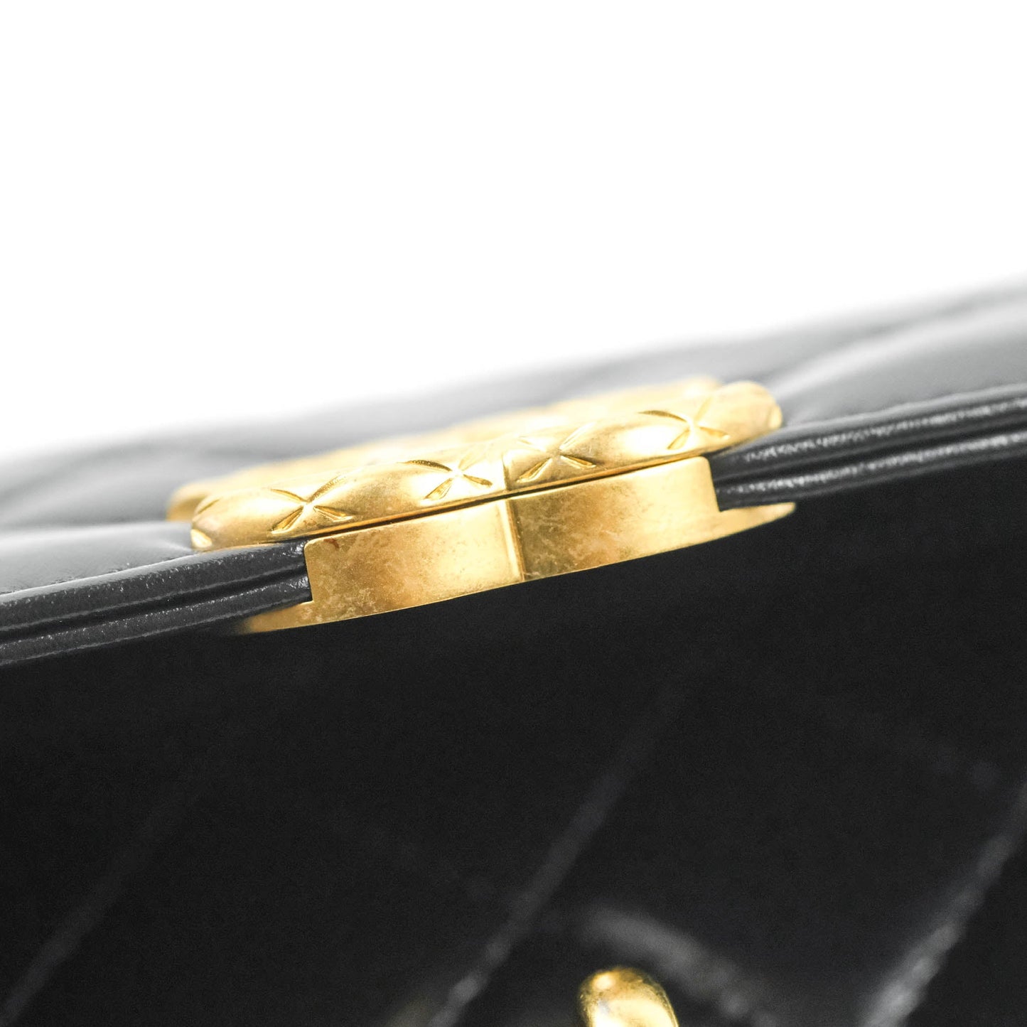 Chanel Mini Flap Bag Black Calfskin Aged Gold Hardware 21B