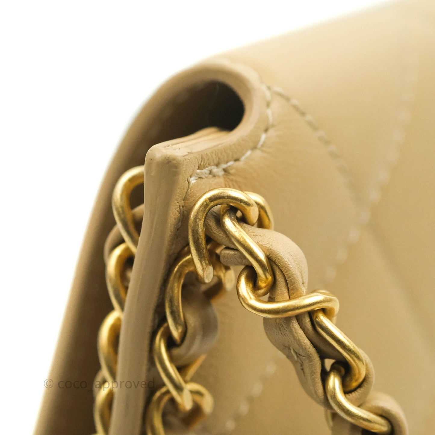 Chanel Small Hobo Bag Beige Calfskin Aged Gold Hardware