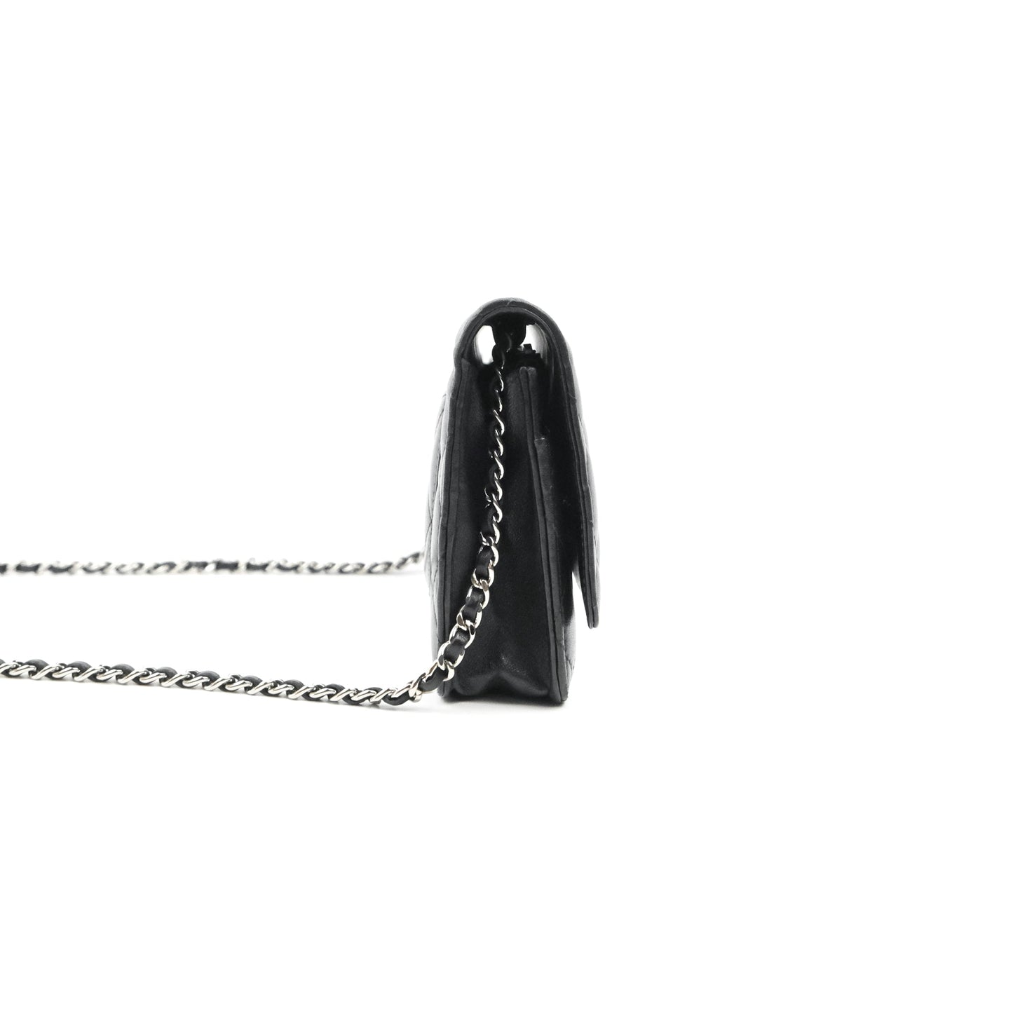 Chanel Quilted Classic WOC Black Lambskin Silver Hardware