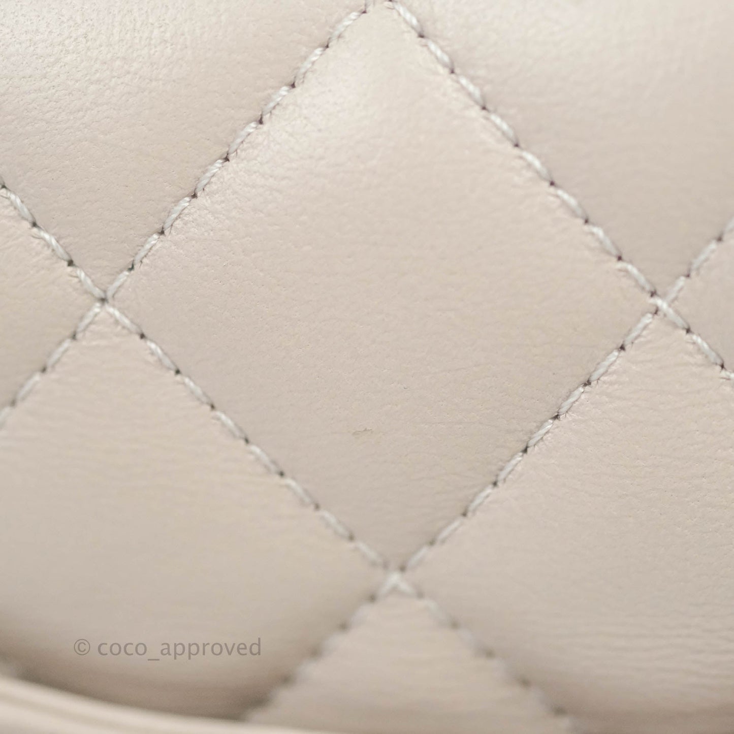 Chanel Mini Square Pearl Crush Quilted Pale Lilac Lambskin Gold Hardware