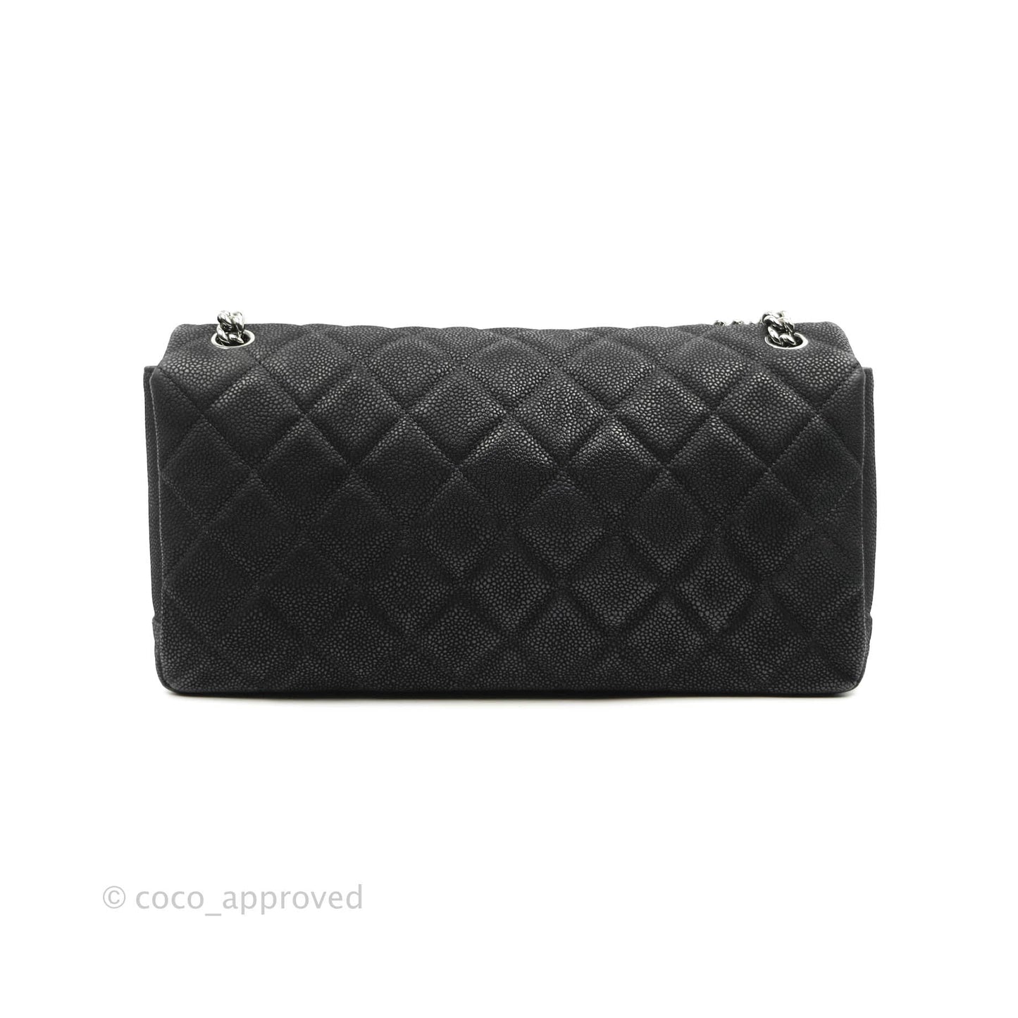 Chanel Lady Pearly Flap Bag Black Caviar Silver Hardware