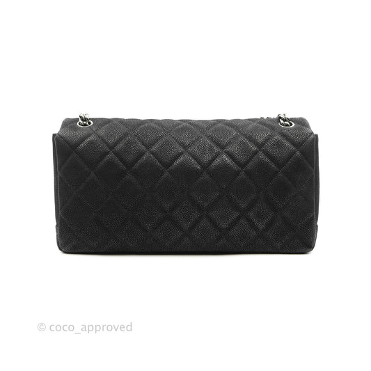 Chanel Lady Pearly Flap Bag Black Caviar Silver Hardware