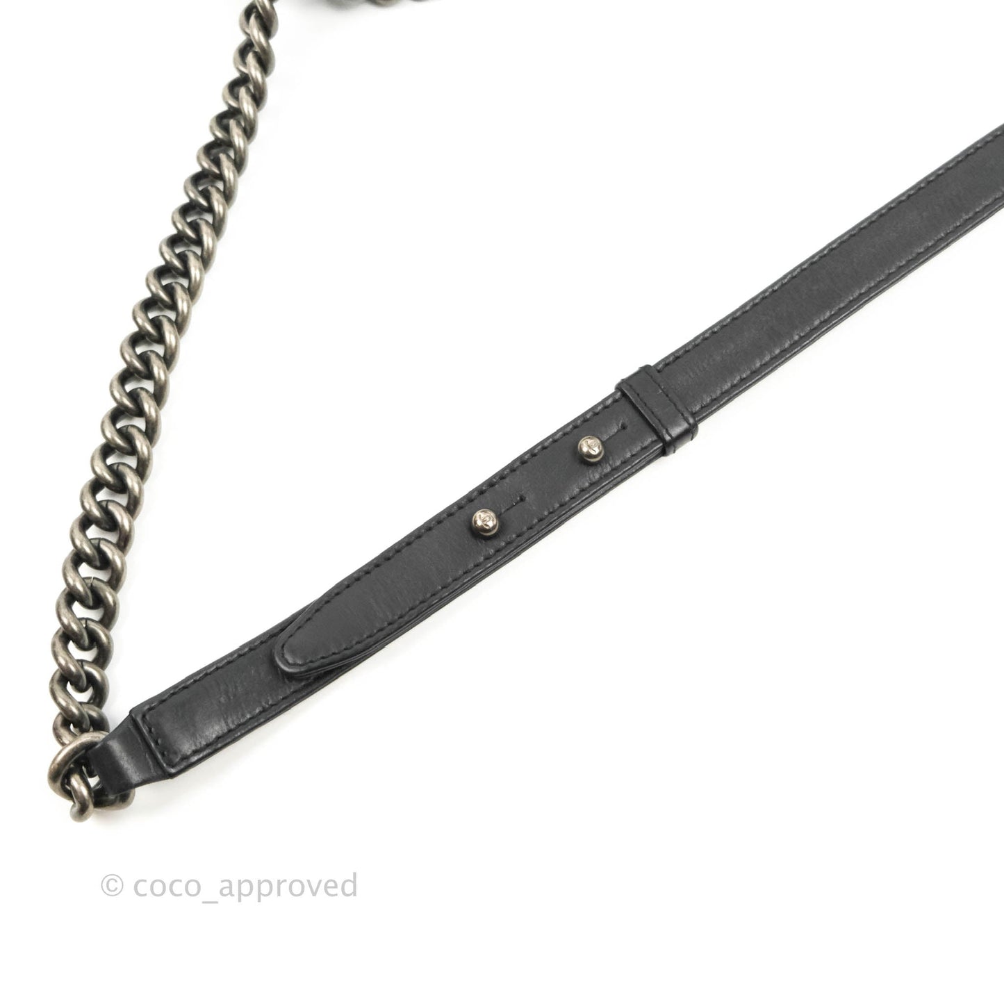 Chanel Small Boy Double Stitch Black Calfskin Ruthenium Hardware