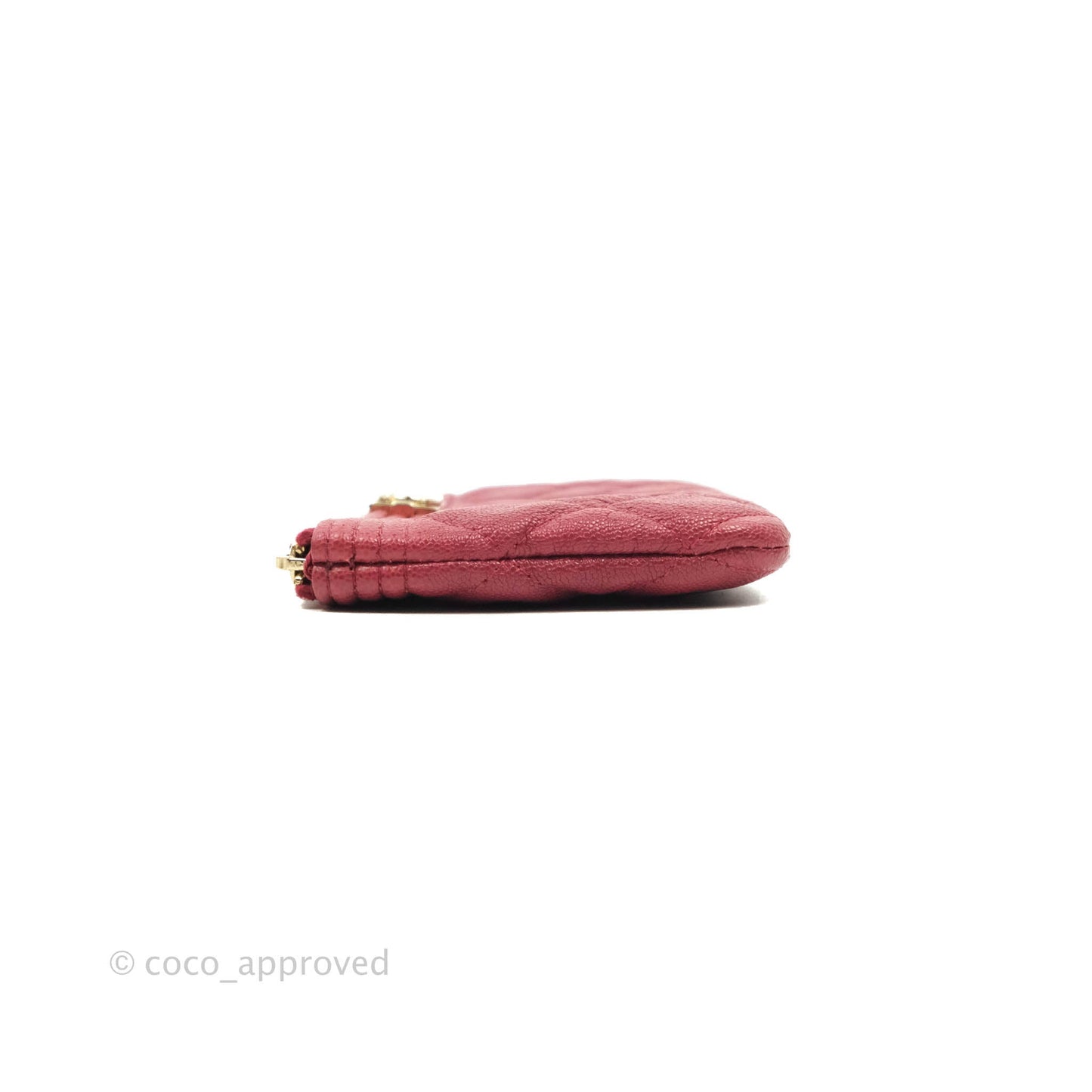 Chanel Mini Boy O Case Red Aged Caviar Gold Hardware