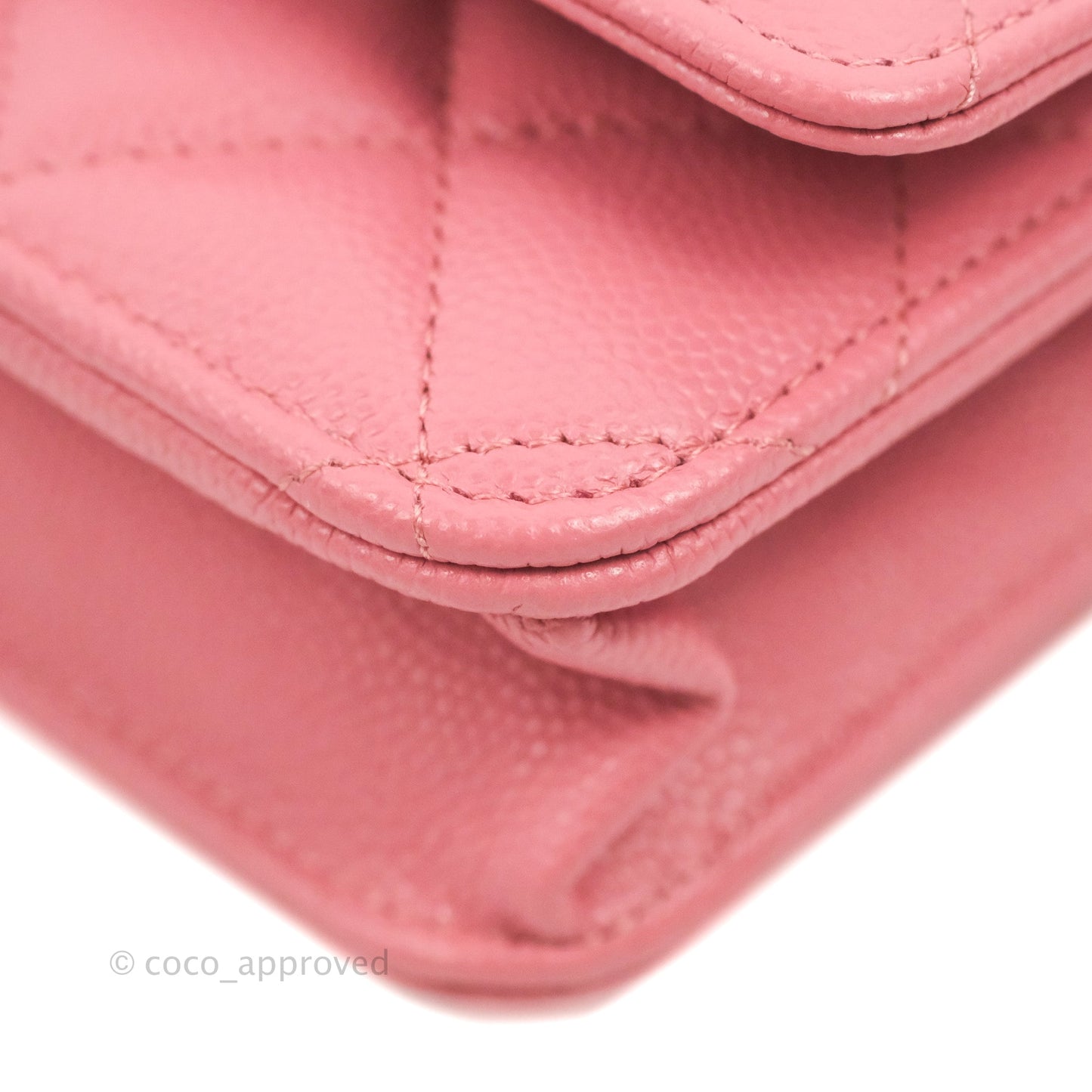 Chanel Quilted Classic Wallet on Chain WOC Pink Caviar Gold Hardware