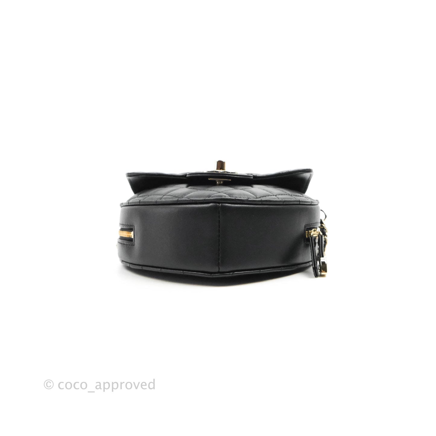 Chanel Large Heart Bag Black Lambskin Gold Hardware 22S