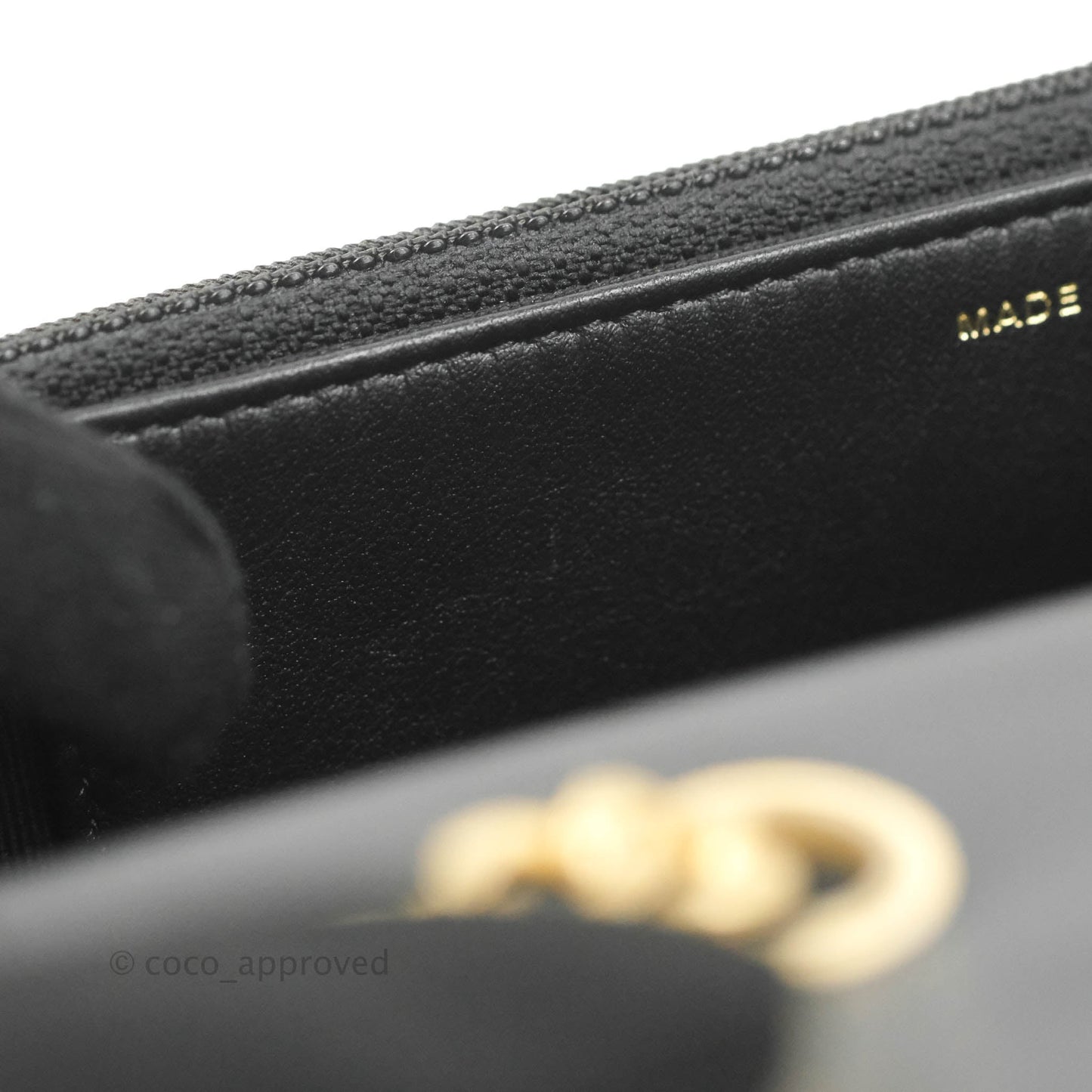 Chanel Quilted Wallet on Chain WOC Adjustable Chain Black Lambskin Aged Gold Hardware 22K