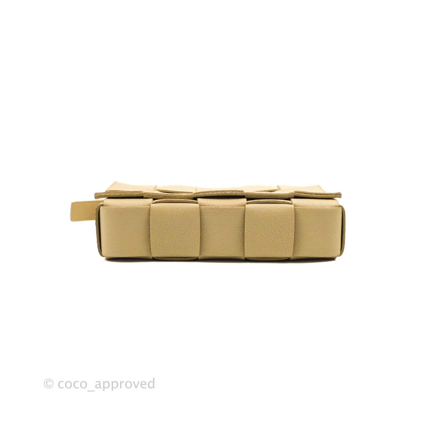 Bottega Veneta Cassette Shoulder Bag Intreccio Porridge Grained Calfskin Gold Hardware