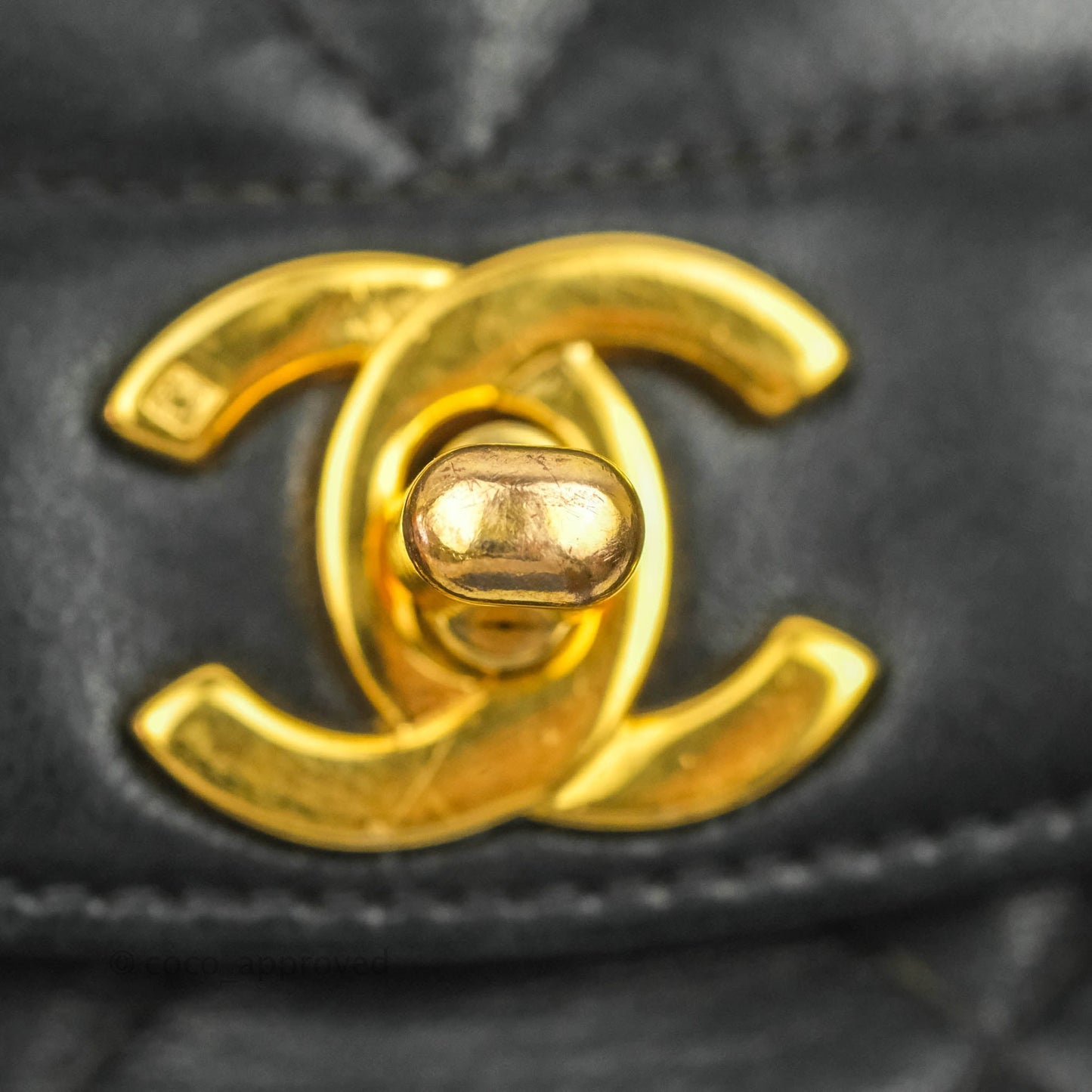 Chanel Vintage Small Classic Diana Flap Bag Black Lambskin 24K Gold Hardware
