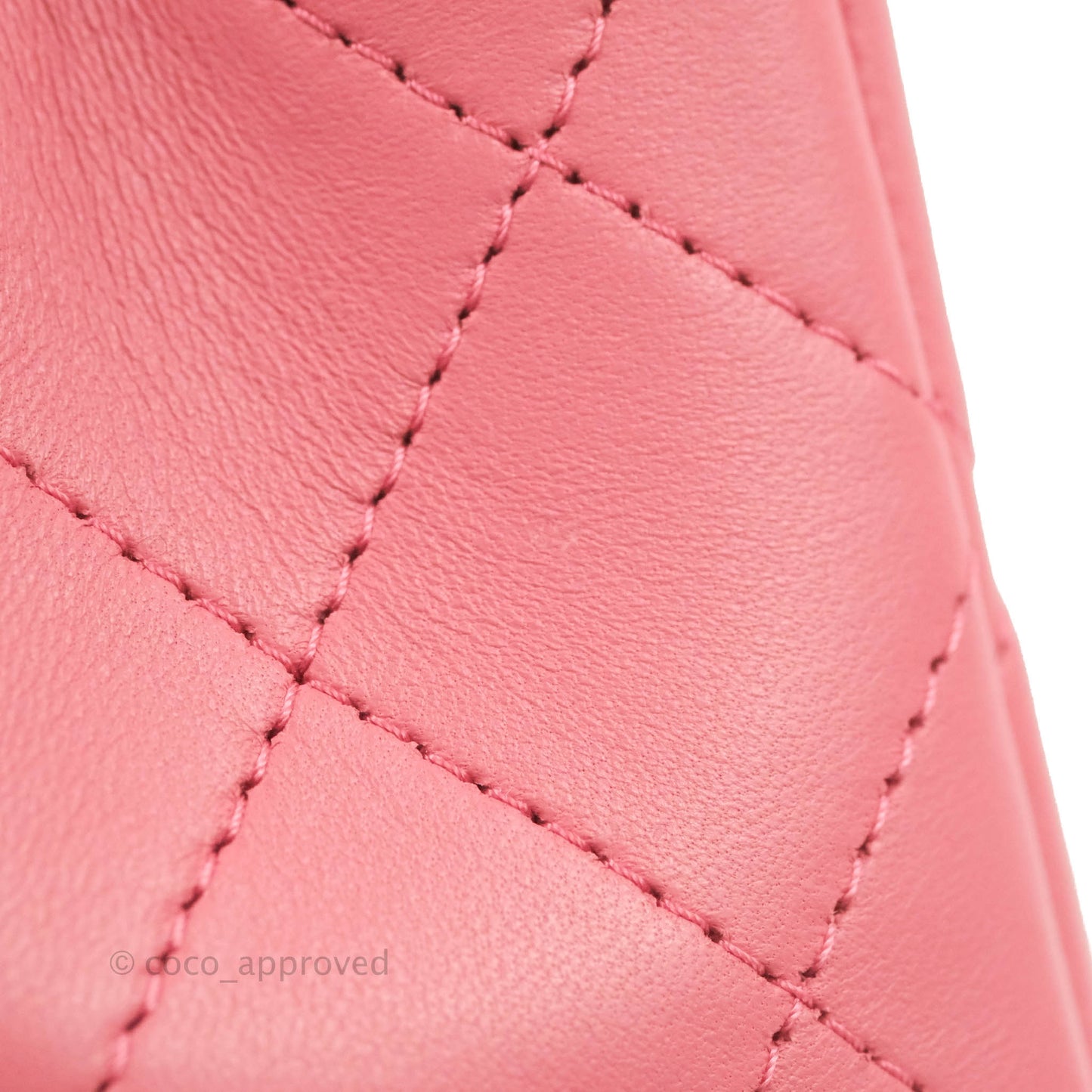 Chanel Top Handle Mini Rectangular Flap Bag Rosy Pink Lambskin Gold Hardware