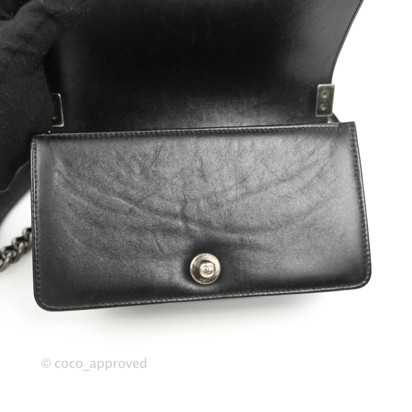 Chanel Small Boy Black Stingray Ruthenium Hardware