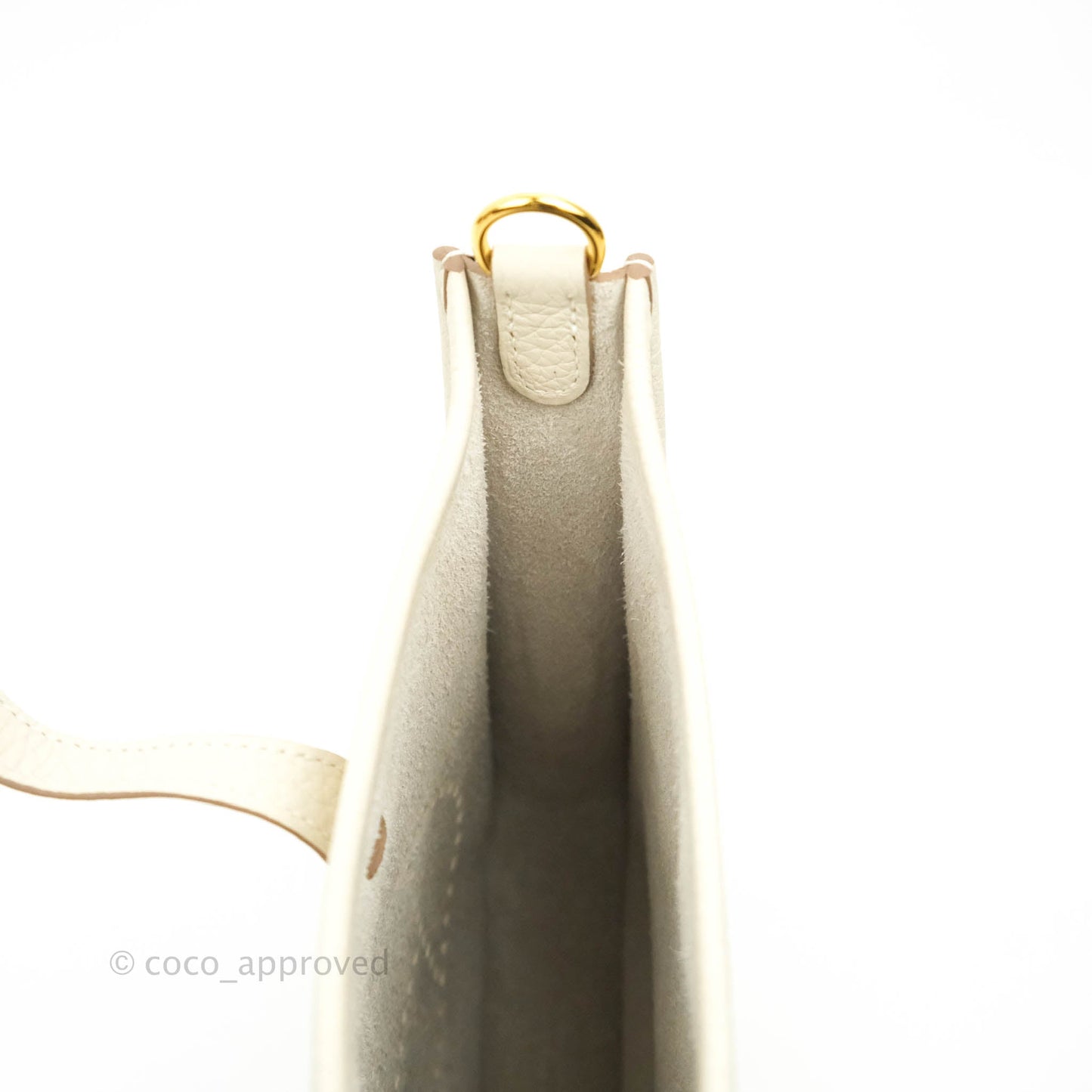 Hermès Mini Evelyne Craie Clemence Gold Hardware