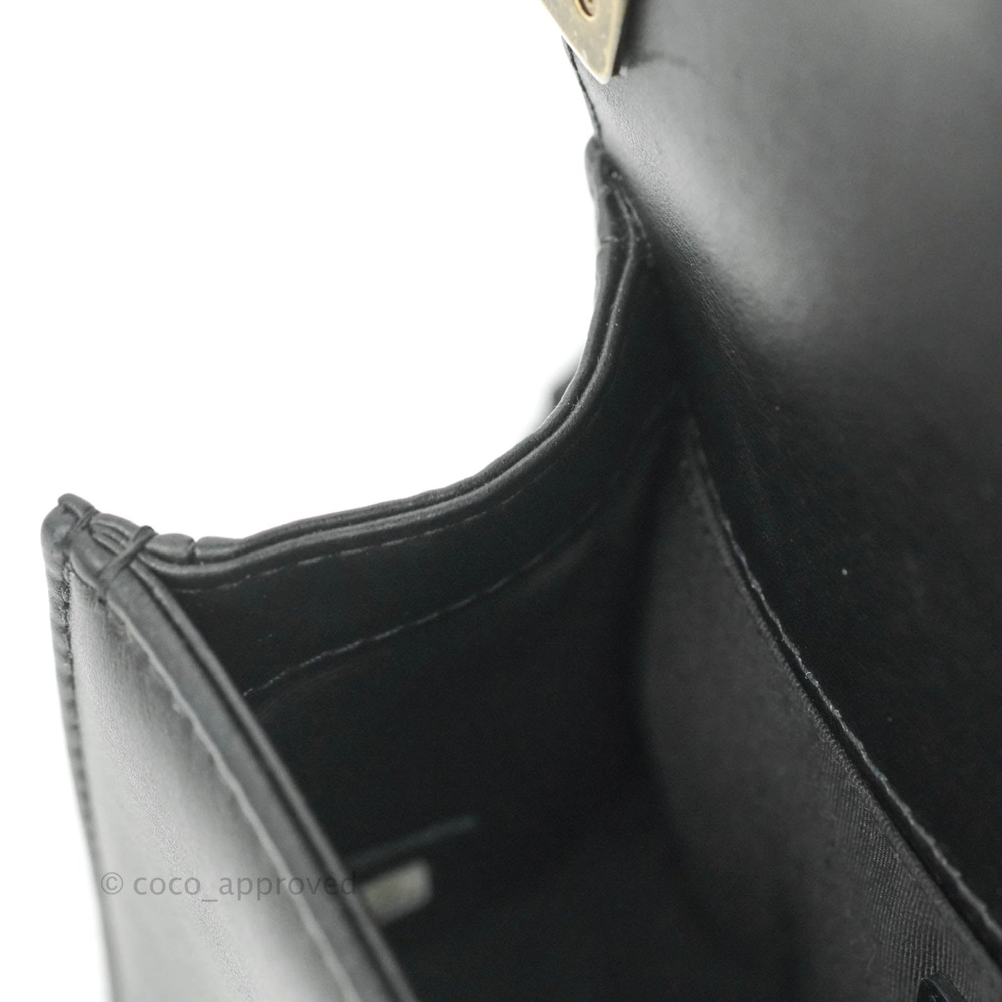 Chanel Small Boy Black Calfskin Aged Gold Hardware