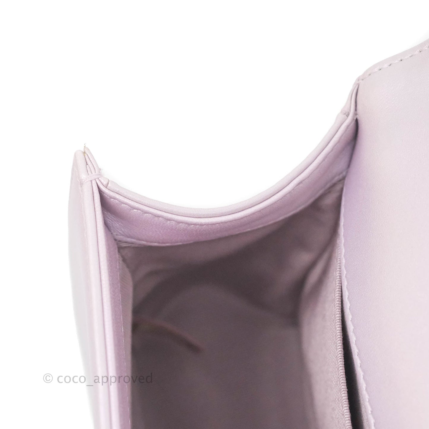 Chanel Medium Boy Chevron Iridescent Lilac Calfskin Silver Hardware