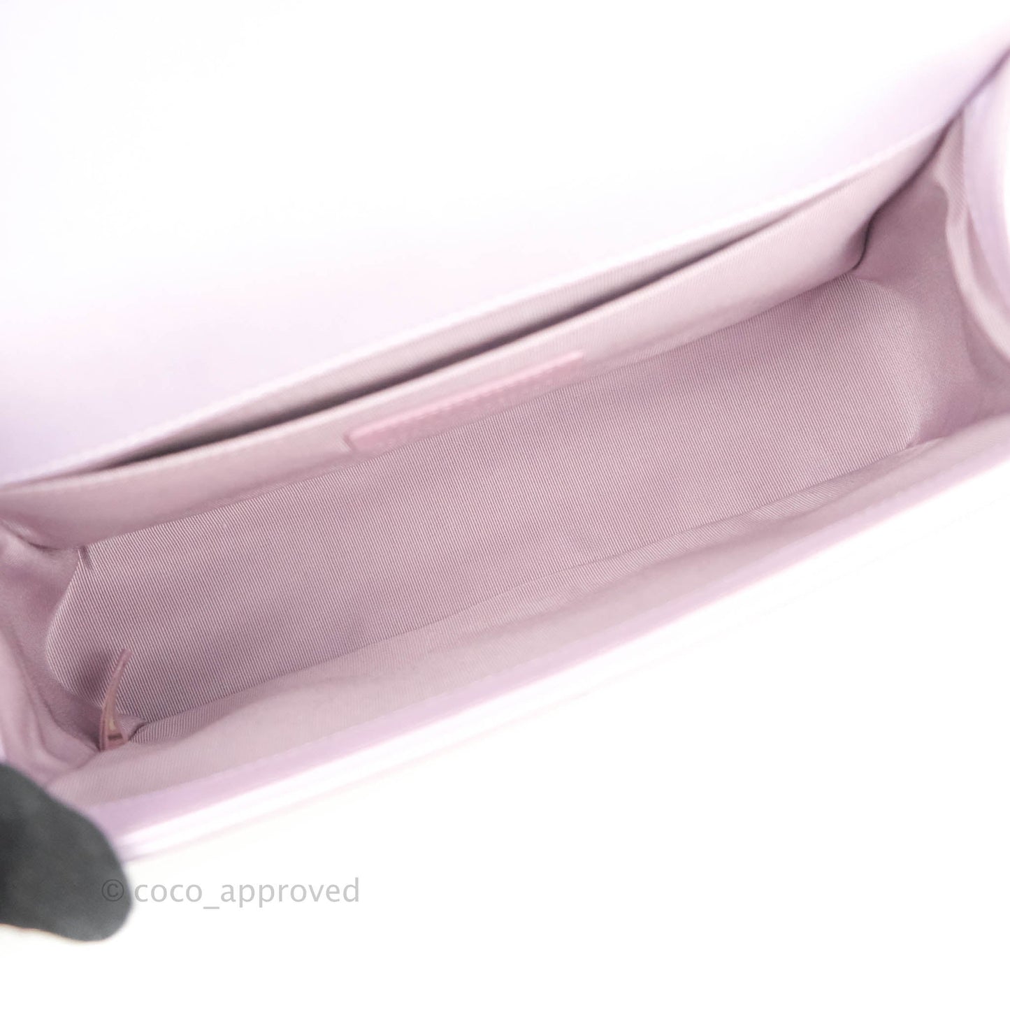 Chanel Medium Boy Chevron Iridescent Lilac Calfskin Silver Hardware
