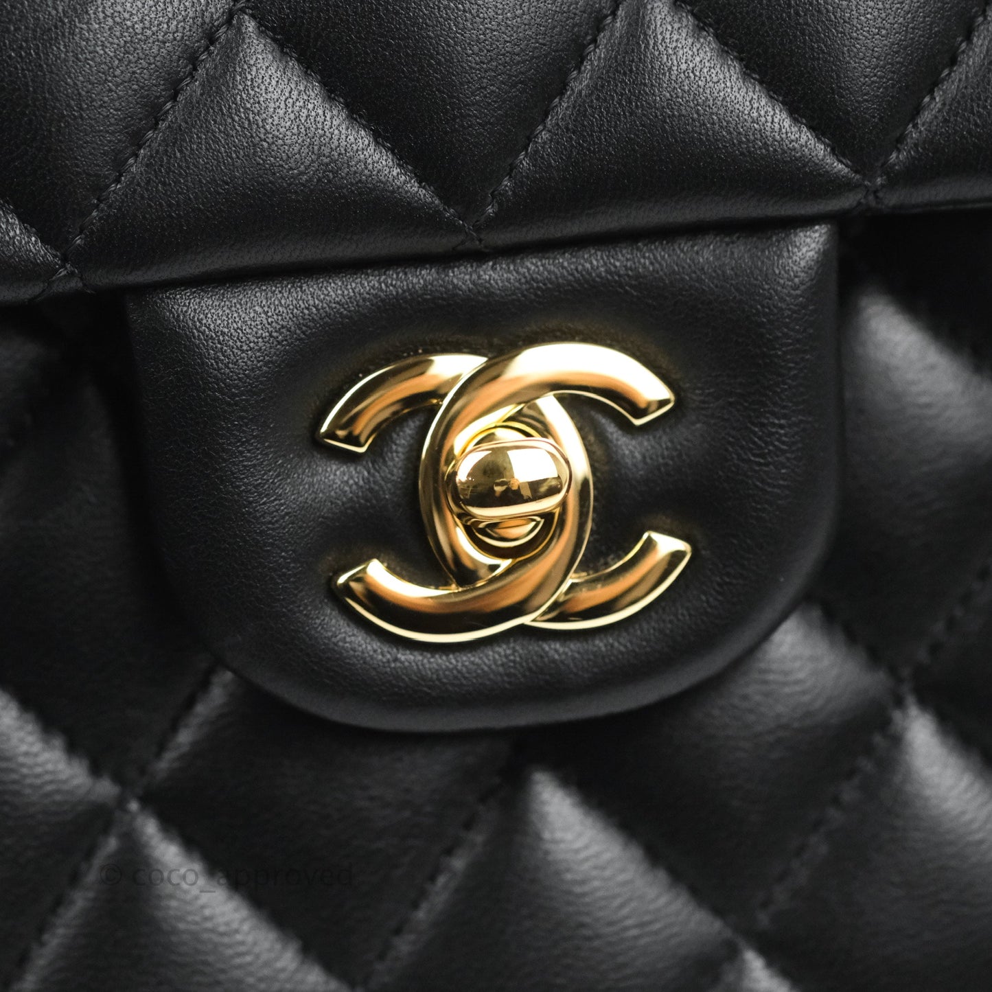Chanel Small Classic Quilted Flap Black Lambskin Gold Hardware
