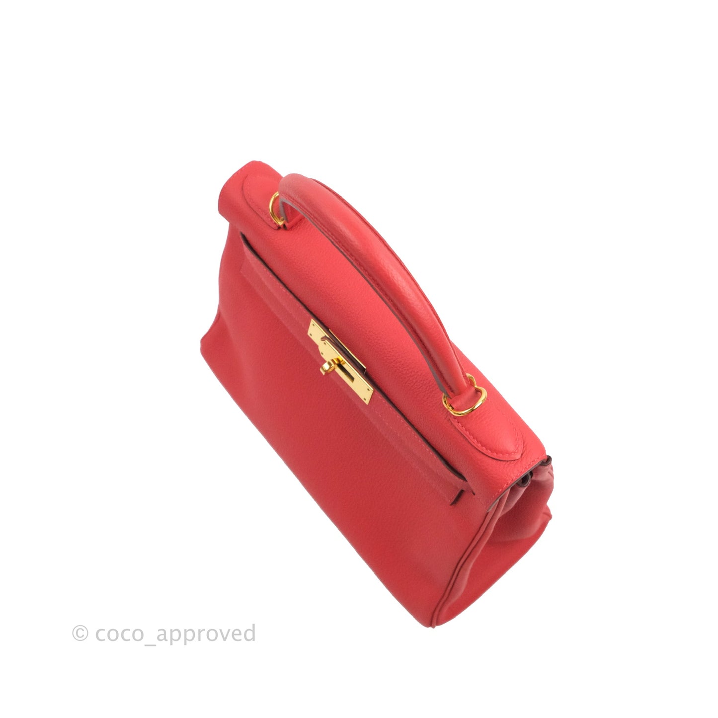 Hermès Retourne Taurillon Kelly 28 Rouge Pivoine Clemence Gold Hardware
